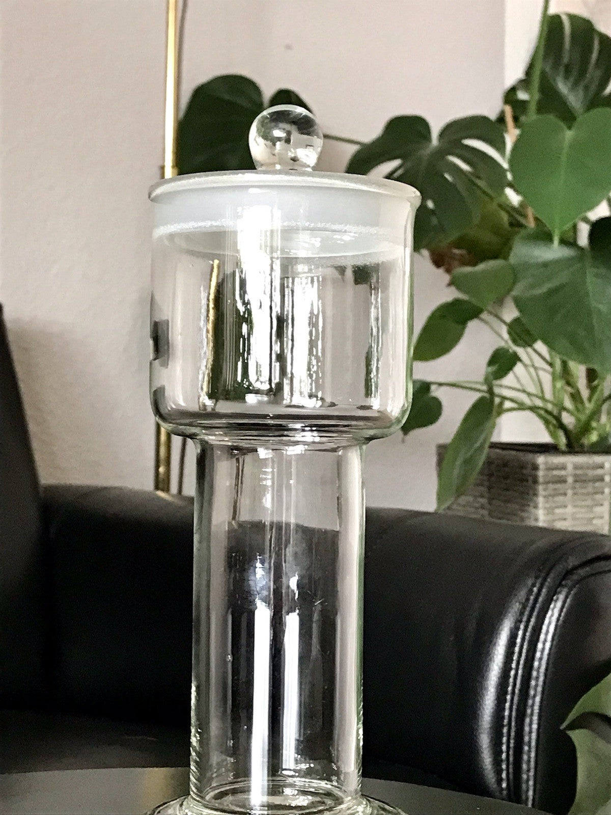 Antik seltene Art Déco Glasdose Deckeldose Dose Gefäß Glas