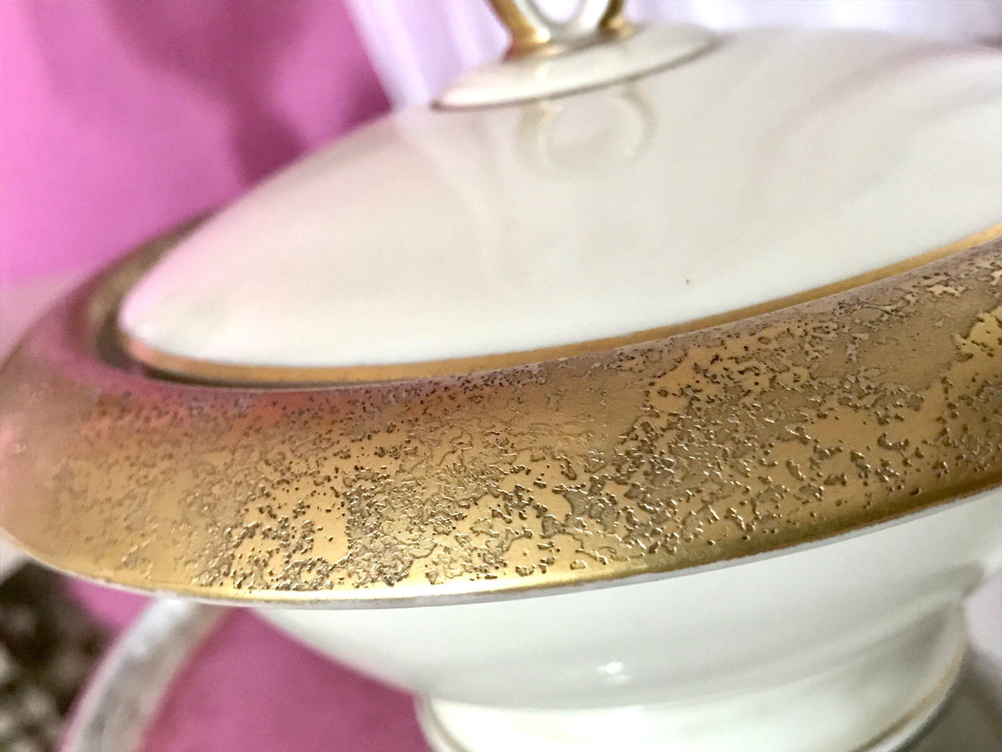 Antik Art Déco Porzellan Dose Deckeldose Schatulle Bonboniere Heinrich&Co 1930