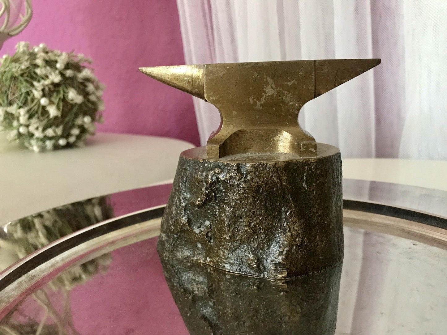 Vintage Mini Amboss Siemag Goldschmied Uhrmacher auf Sockel Brutalist Siegen