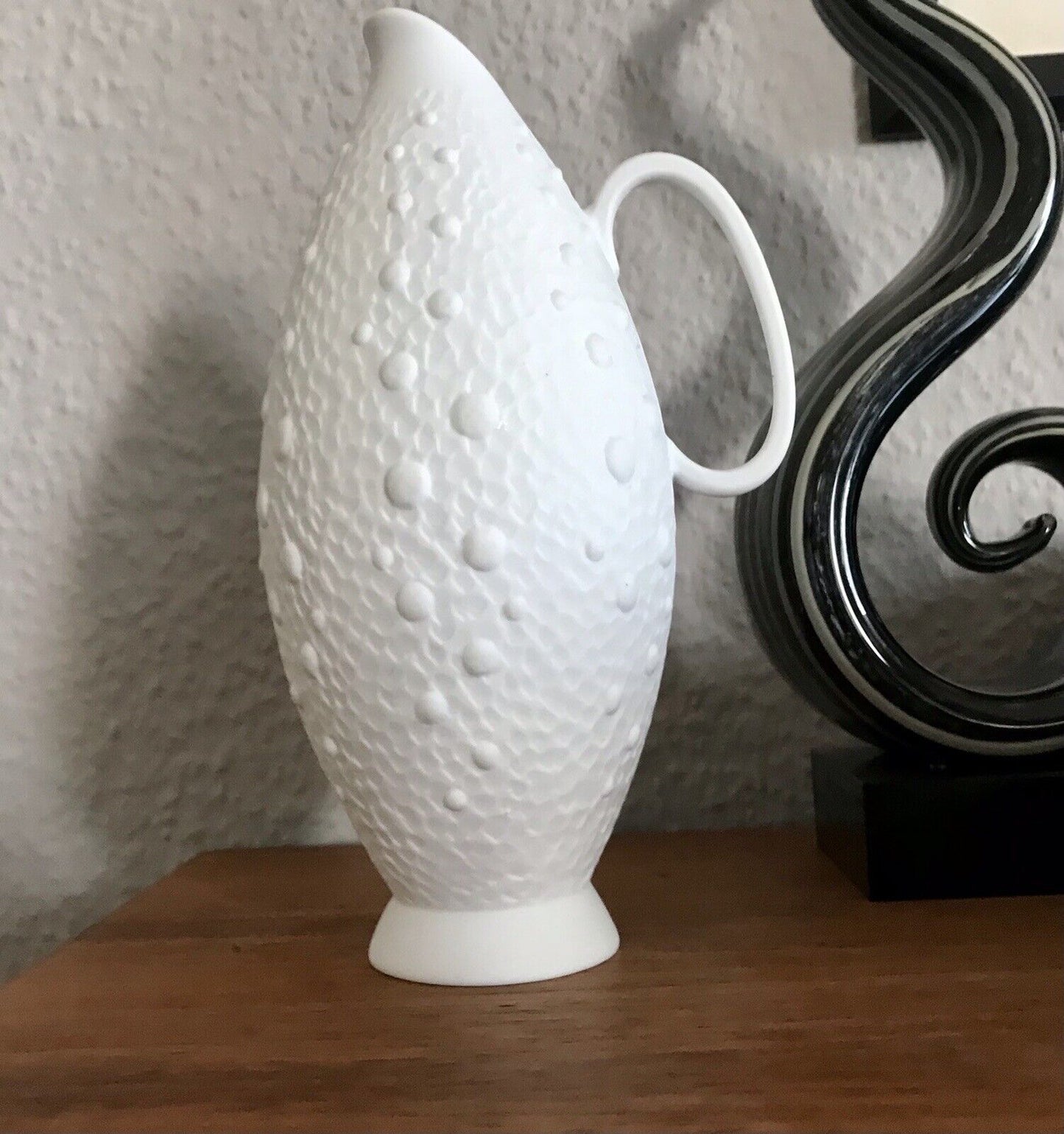 Vintage 60er Bisquit Porzellan Vase KPM OpArt Royal Porzellan Bavaria