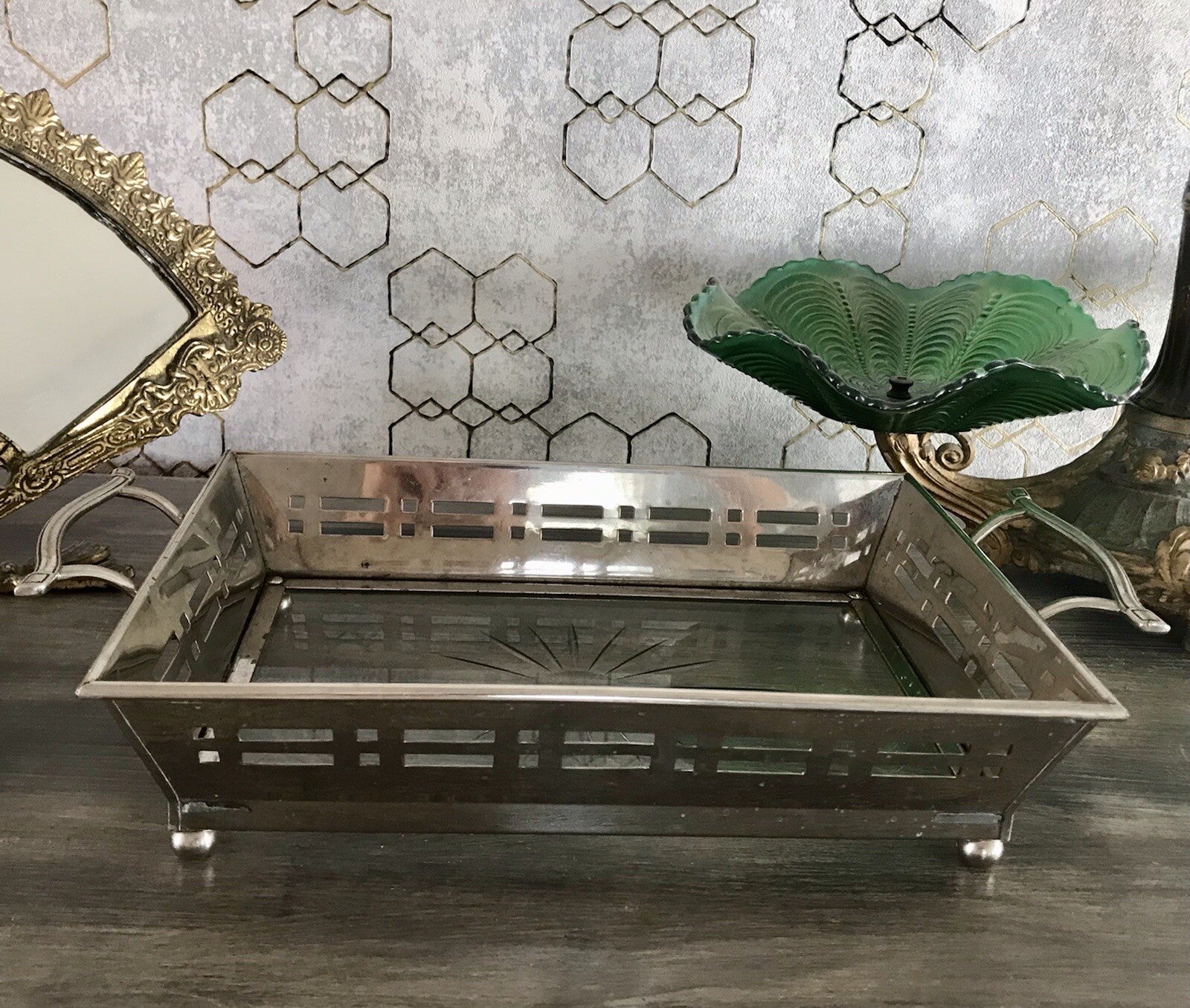 Antik Jugendstil Art Déco Schale versilbert? Argentor? Jardiniere  Tafelaufsatz