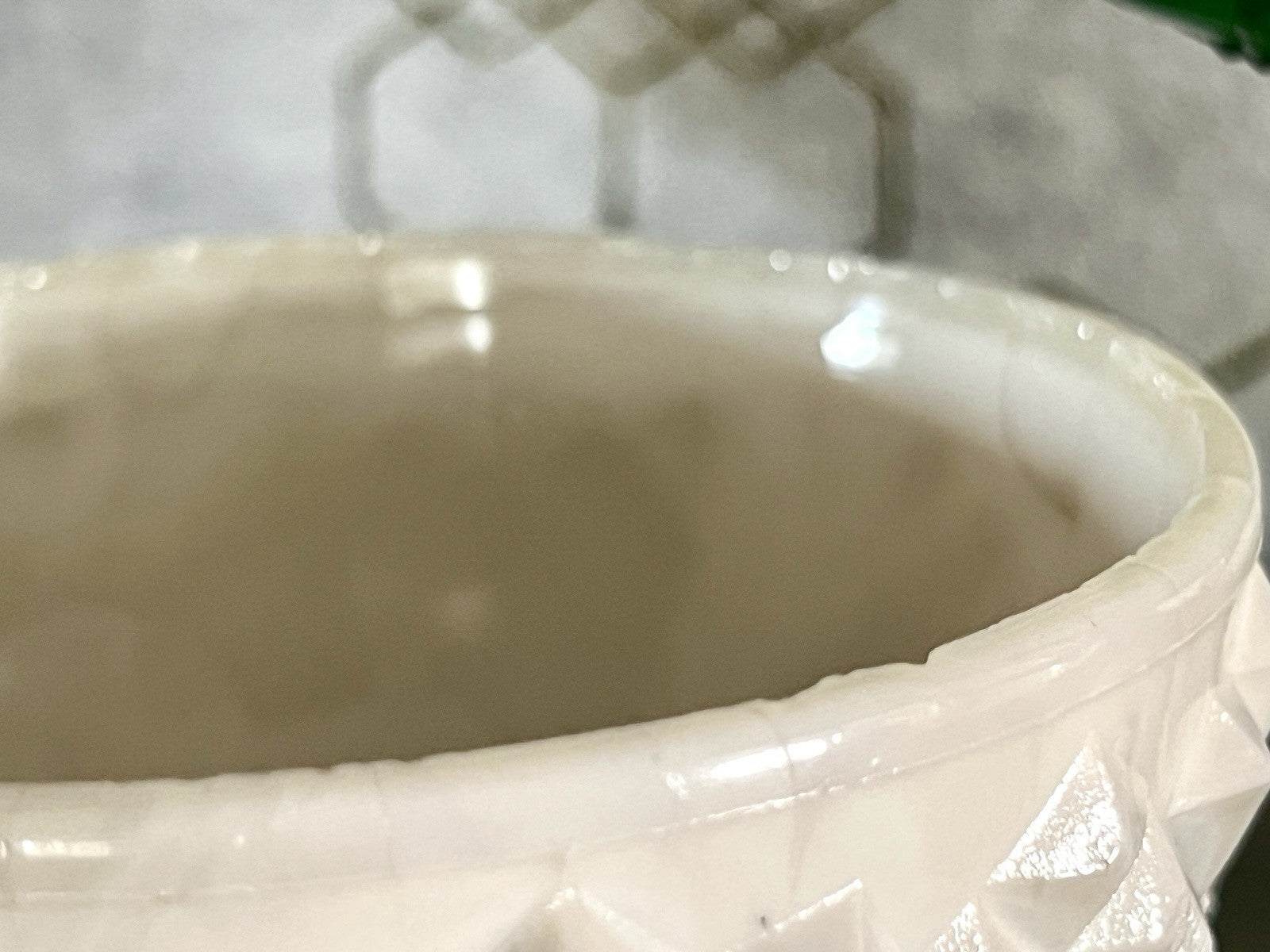 Antik Jugendstil Glasdose Dose Opalglas Deckeldose Pressglas SCHÖN Opalin