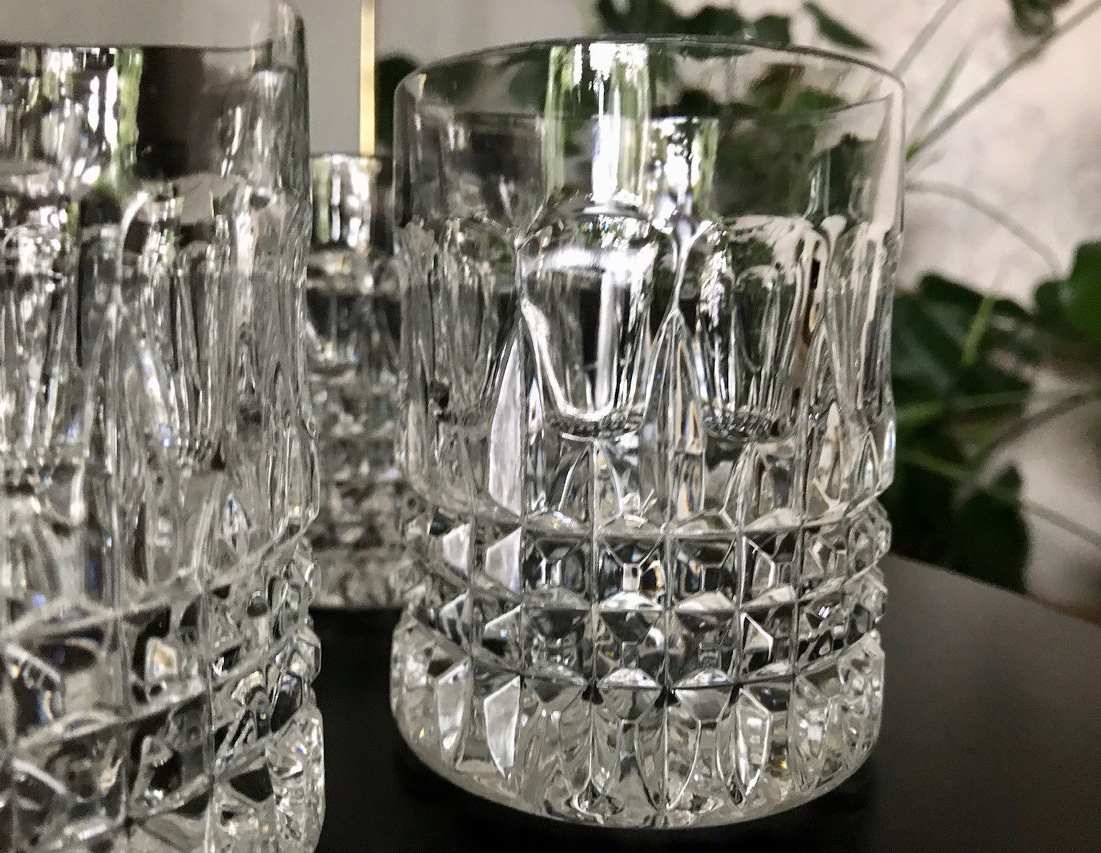 Vintage 4x edel Whisky Gläser  Tumbler Becher Kristallglas Nachtmann Edel