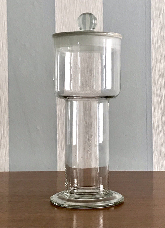 Antik seltene Art Déco Glasdose Deckeldose Dose Gefäß Glas