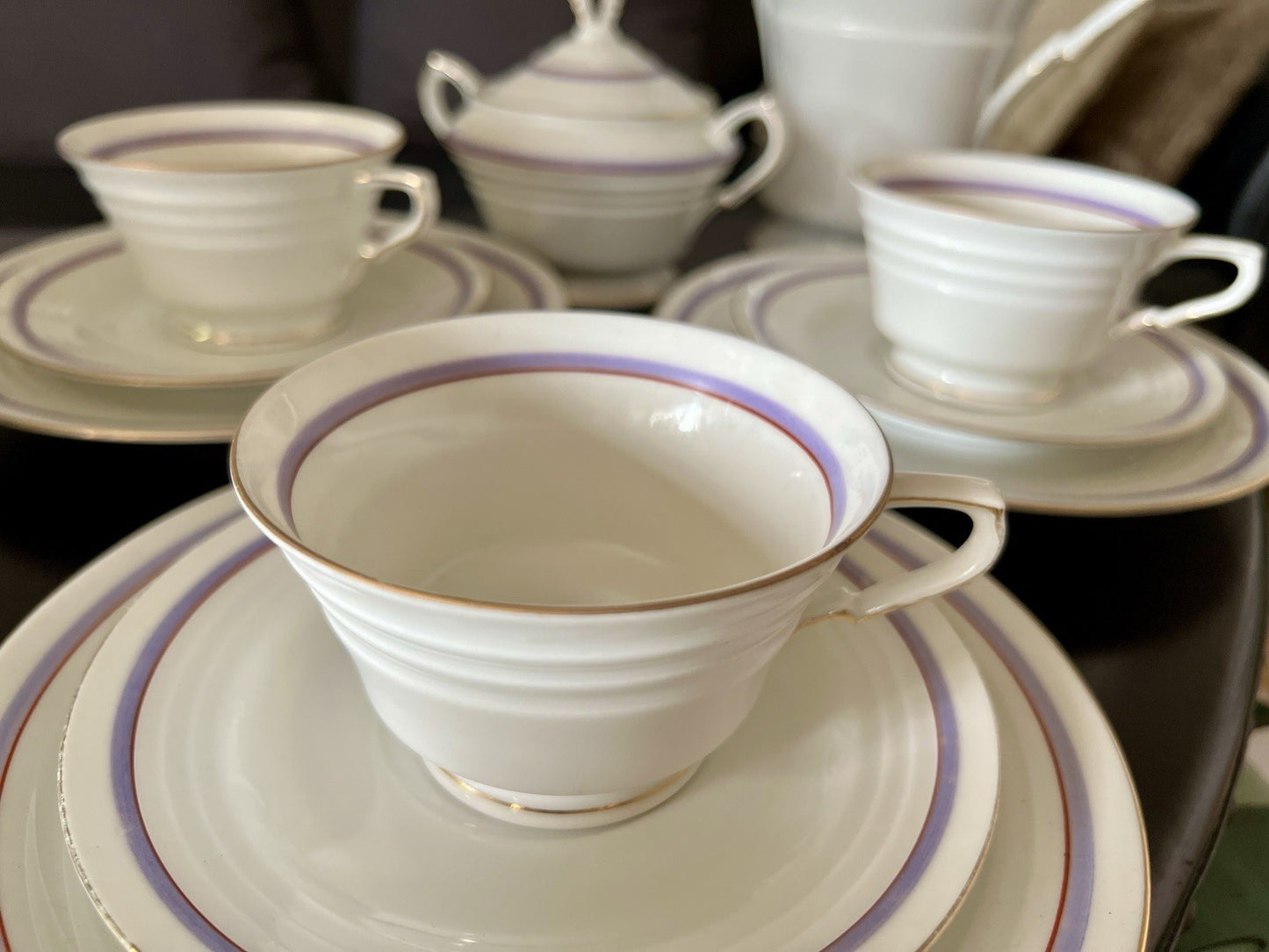Antik Art Déco Porzellan Kaffeeservice Service 5 Personen Eschenbach