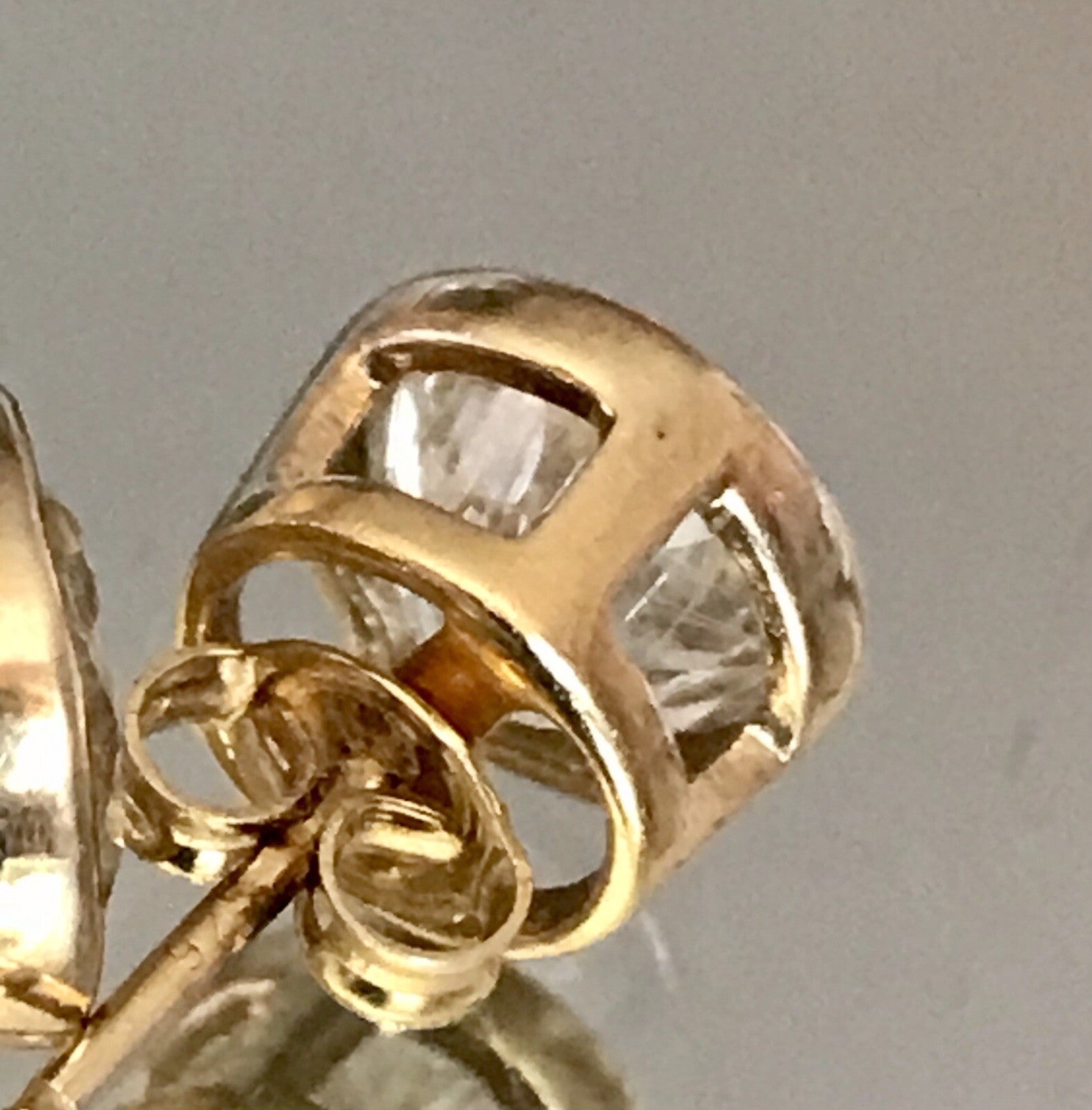 Ohrringe Ohrstecker DAMEN Silber vergoldet gold Bergkristall? Einschlüsse