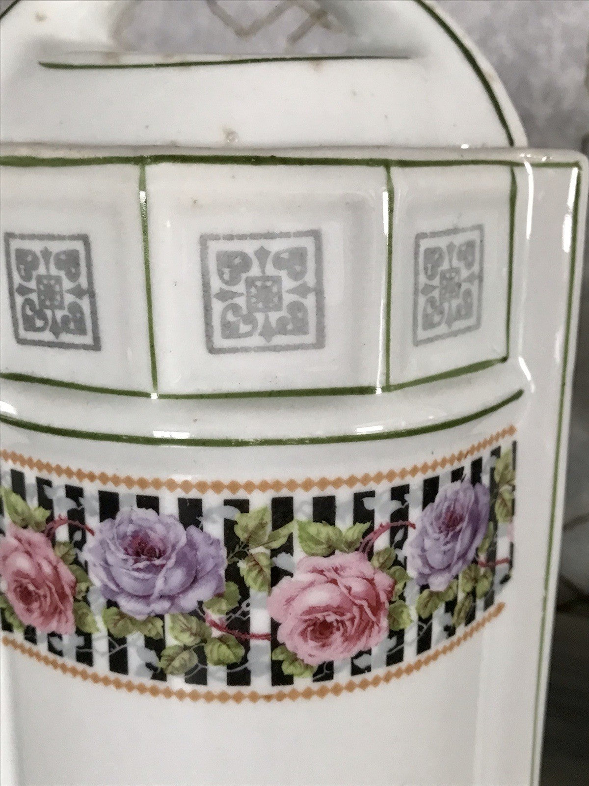 Antik Porzellan Dose Vorratsgefäß Vorratsdose Zucker Rosen Jugendstil Art Déco