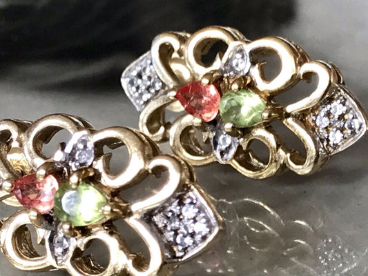 Cavill Ohrringe Ohrstecker DAMEN Silber vergoldet gold Vintage Stil Edelsteine