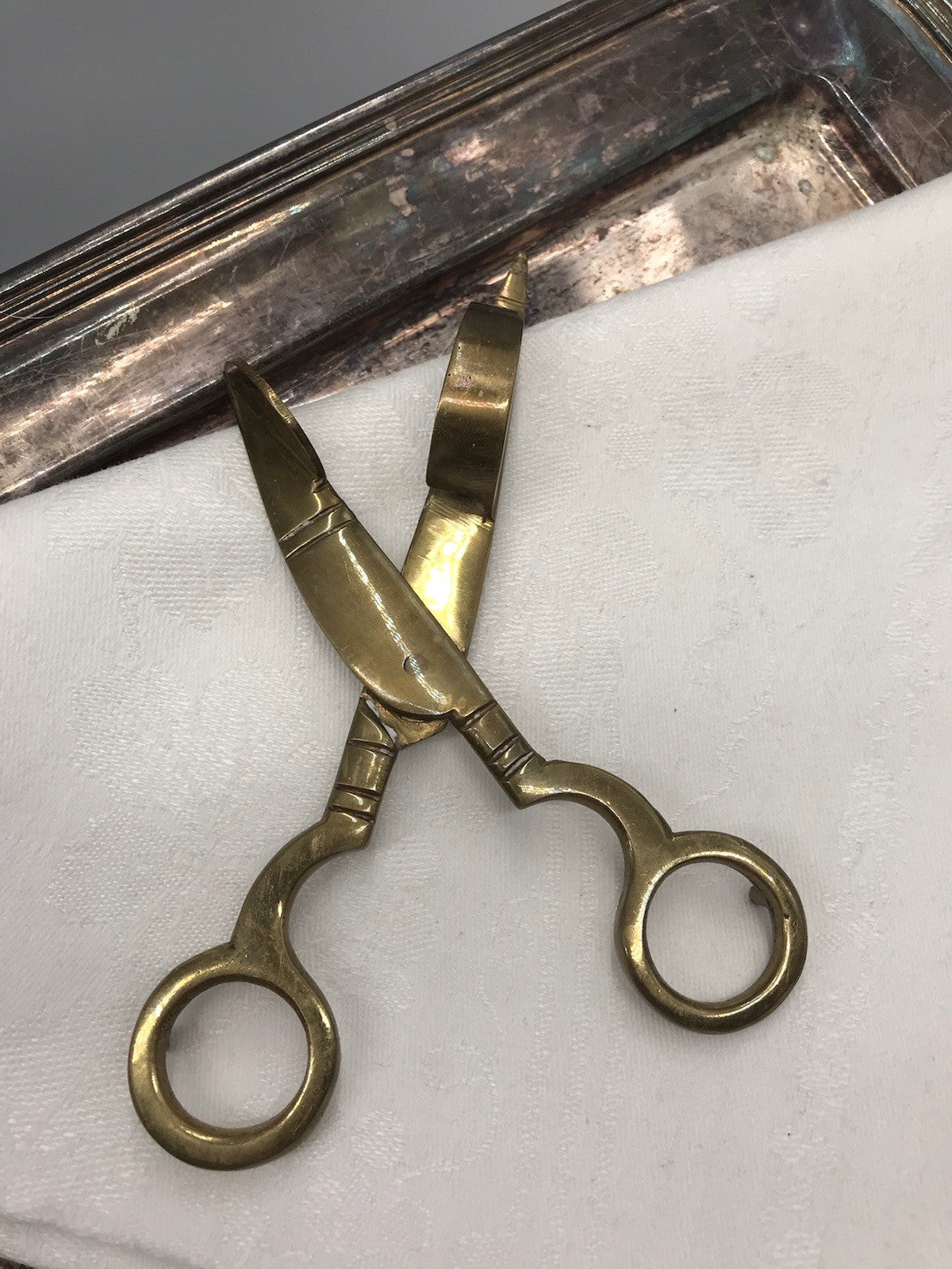 Alt Vintage Messing Dochtschere massiv