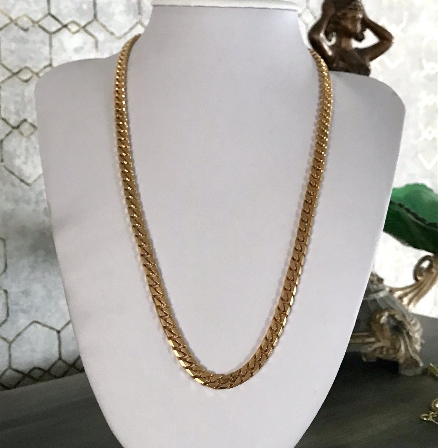 Vintage Halskette Amerik. Doublè gold SCHÖN Unisex Massiv