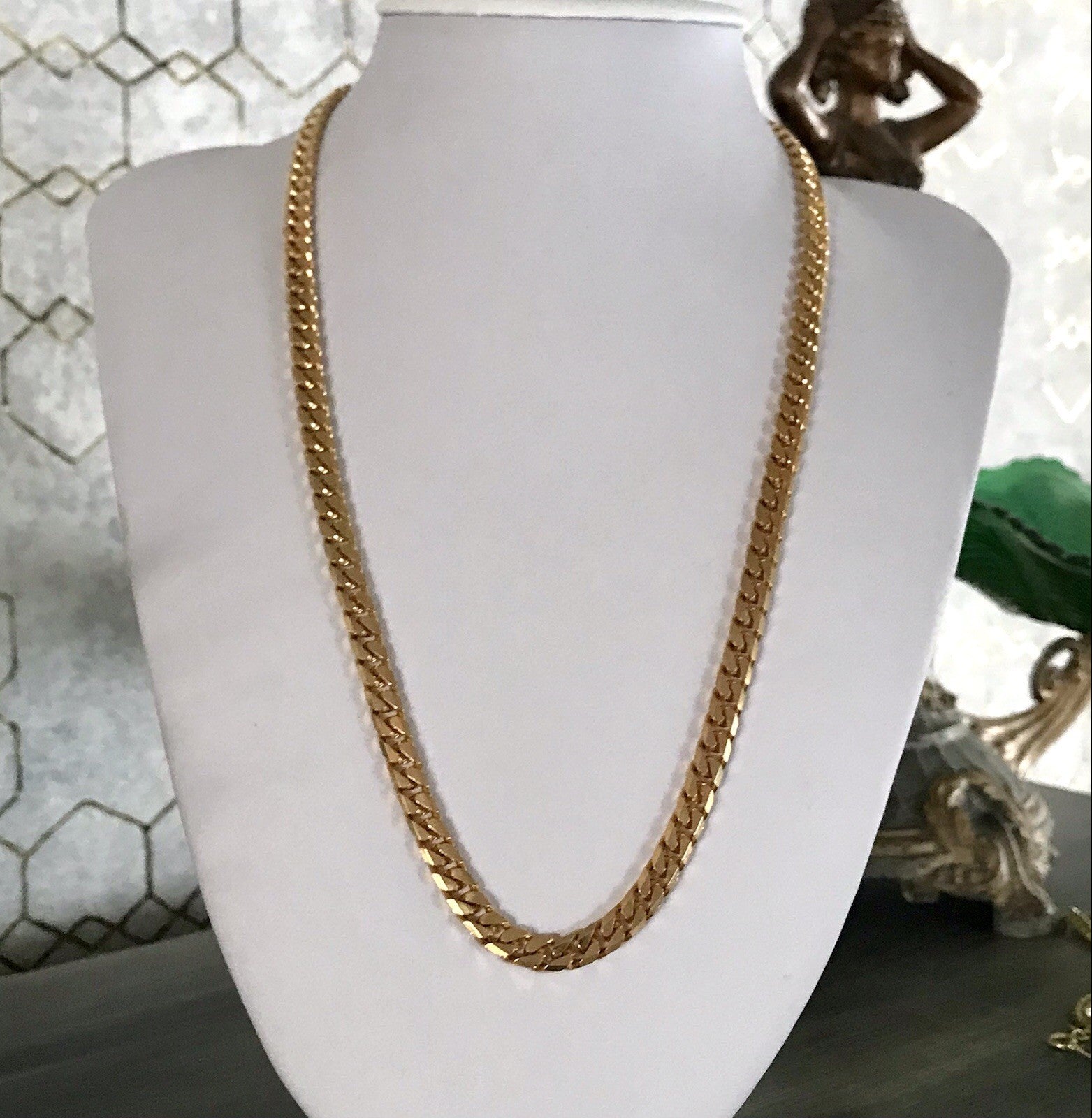 Vintage Halskette Amerik. Doublè gold SCHÖN Unisex Massiv