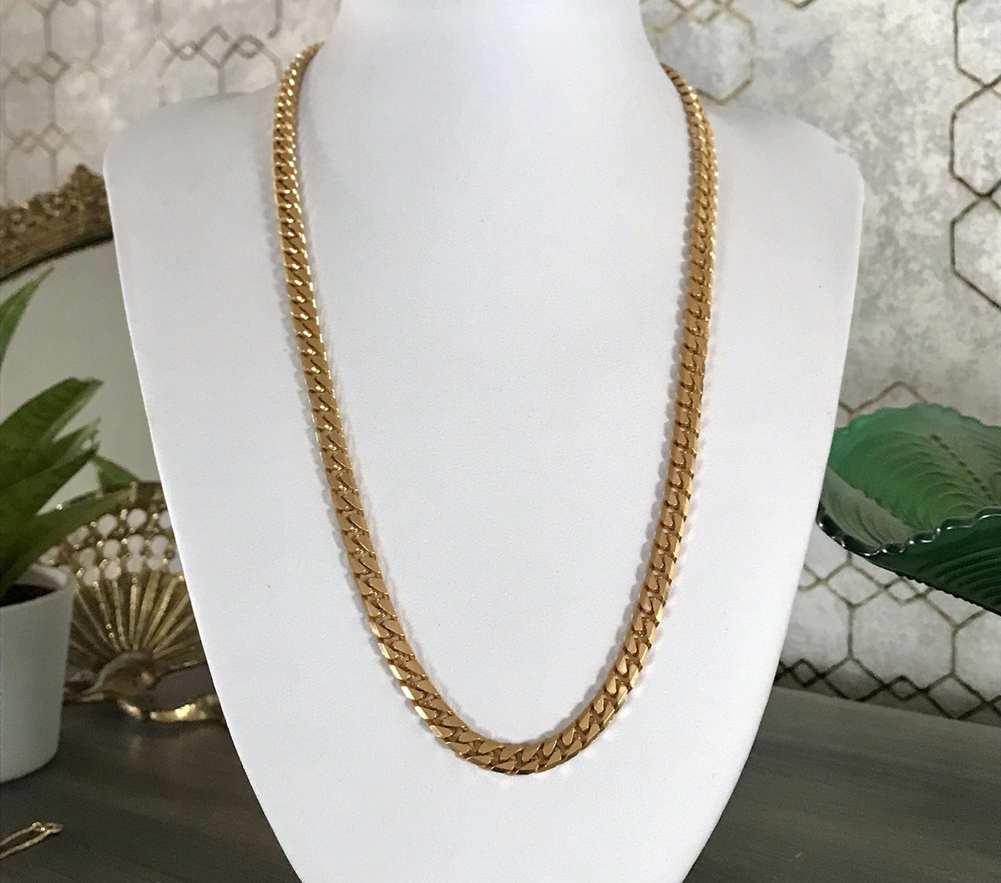 Vintage Halskette Amerik. Doublè gold SCHÖN Unisex Massiv