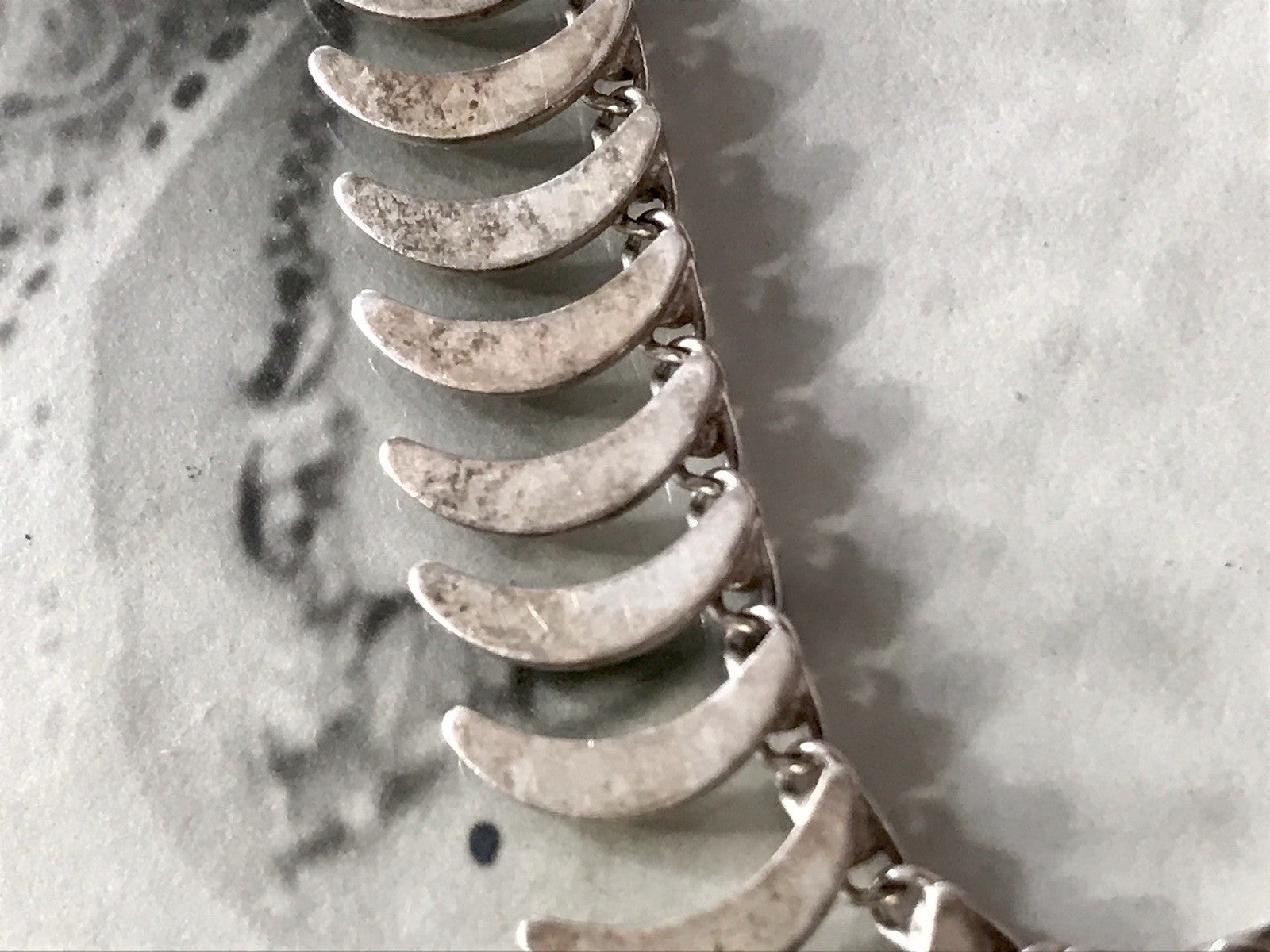 Alt Vintage Edel 835 Silber Collier Halskette Design FBM