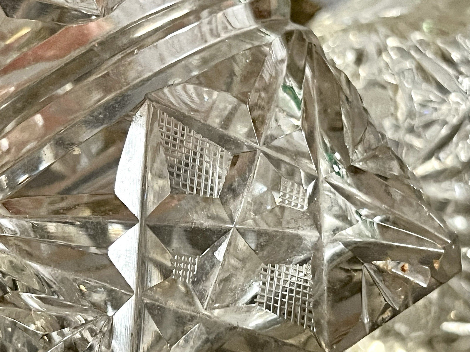Antik ~1850-90 Baccarat 2x Flakon Parfüm kleine Glaskaraffe Schnitt Bleikristall