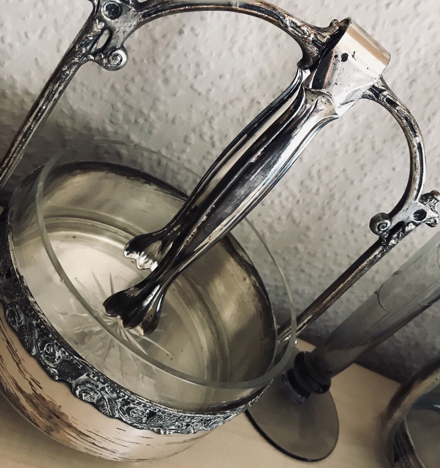 Alt antik Art Déco versilbert Gebäckzange Konfektzange Quist schön