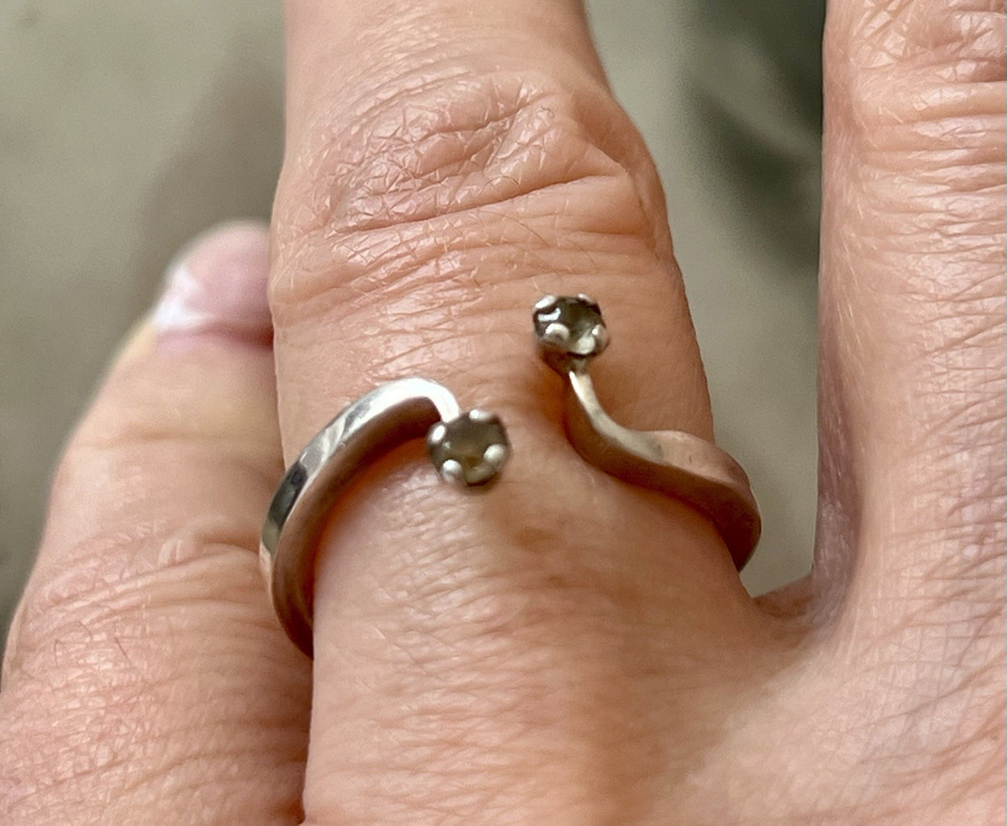 Schön Damen Solitär Ring farblose Steine Silber 925 Gr.53/54