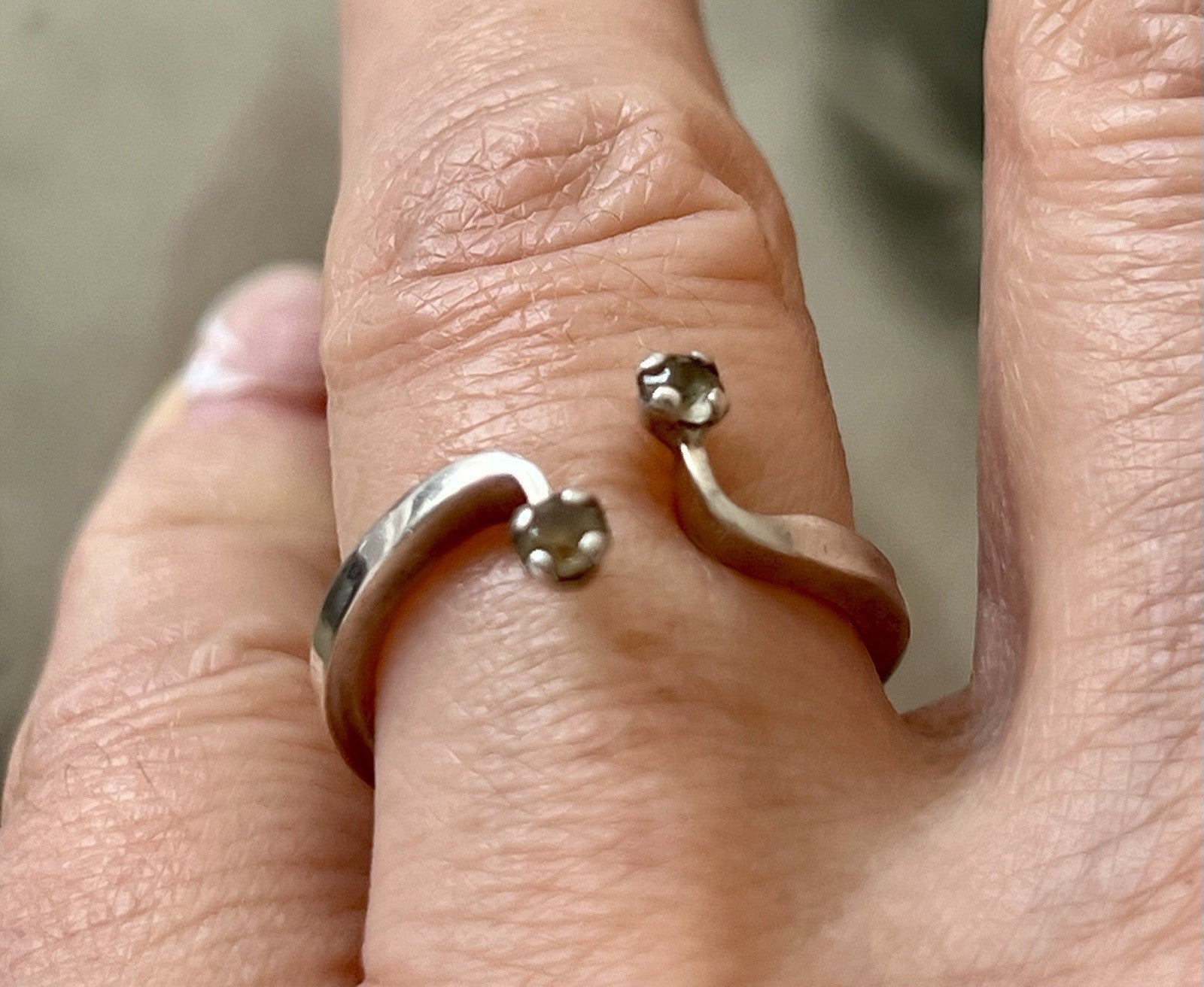 Schön Damen Solitär Ring farblose Steine Silber 925 Gr.53/54
