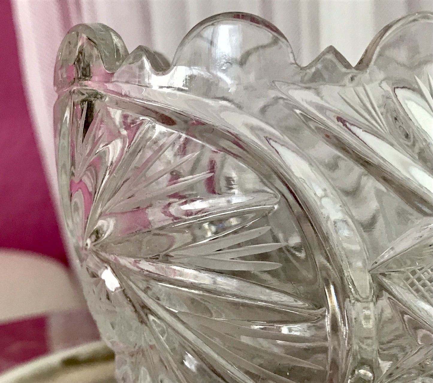Alt Vintage Bleikristall Bonboniere Schale Glas edel Kristallglas PRL Polen