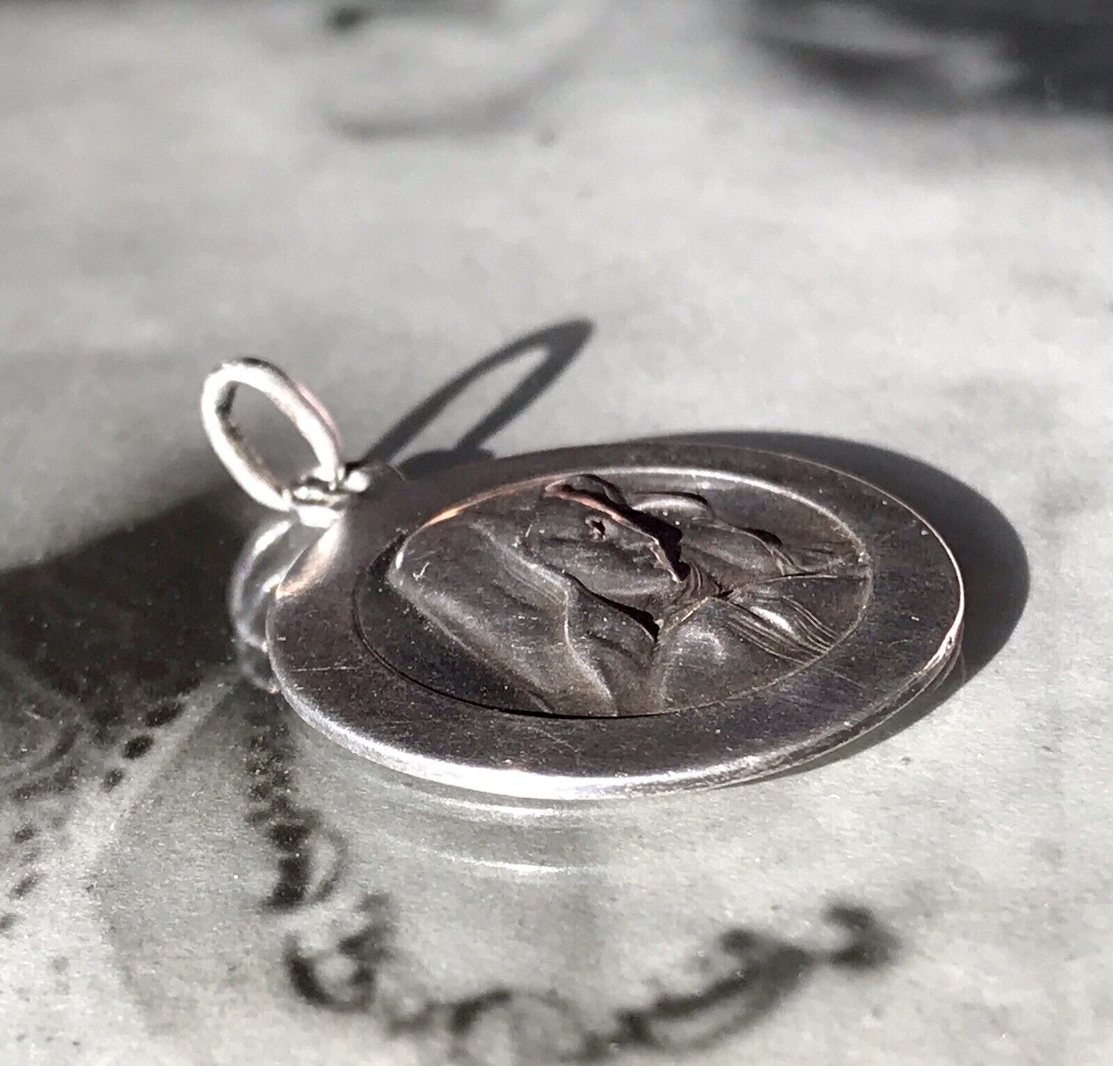 Antik Edel Anhänger Kettenanhänger Silber christlich Maria Mutter Gottes