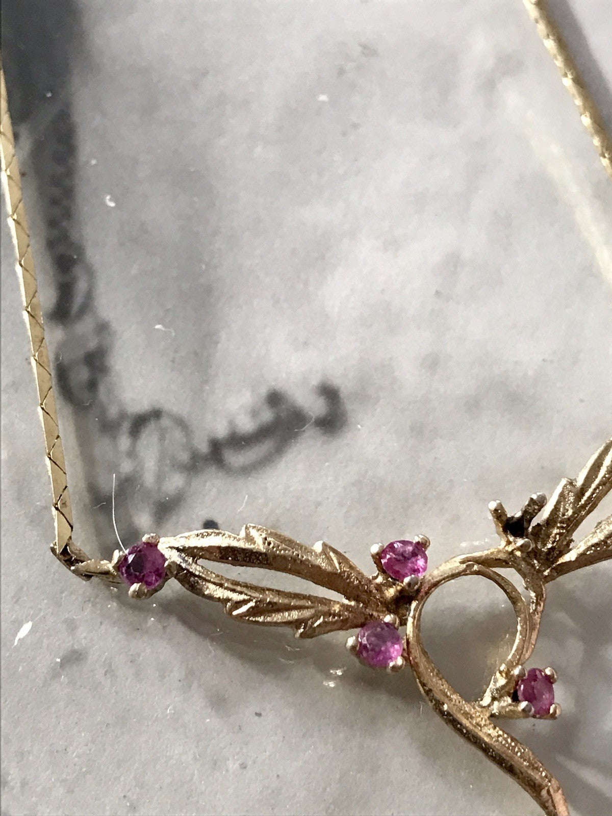 Antik Edel Jugendstil 925 Silber vergoldet Collier Halskette Rubine ?