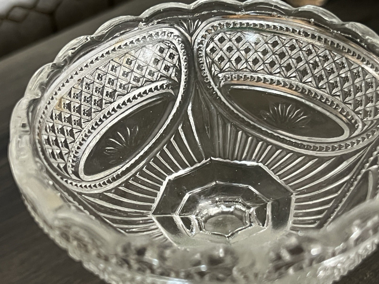 Antik Jugendstil Art Deco Pressglas Glas Fußschale Schale Zuckerschale