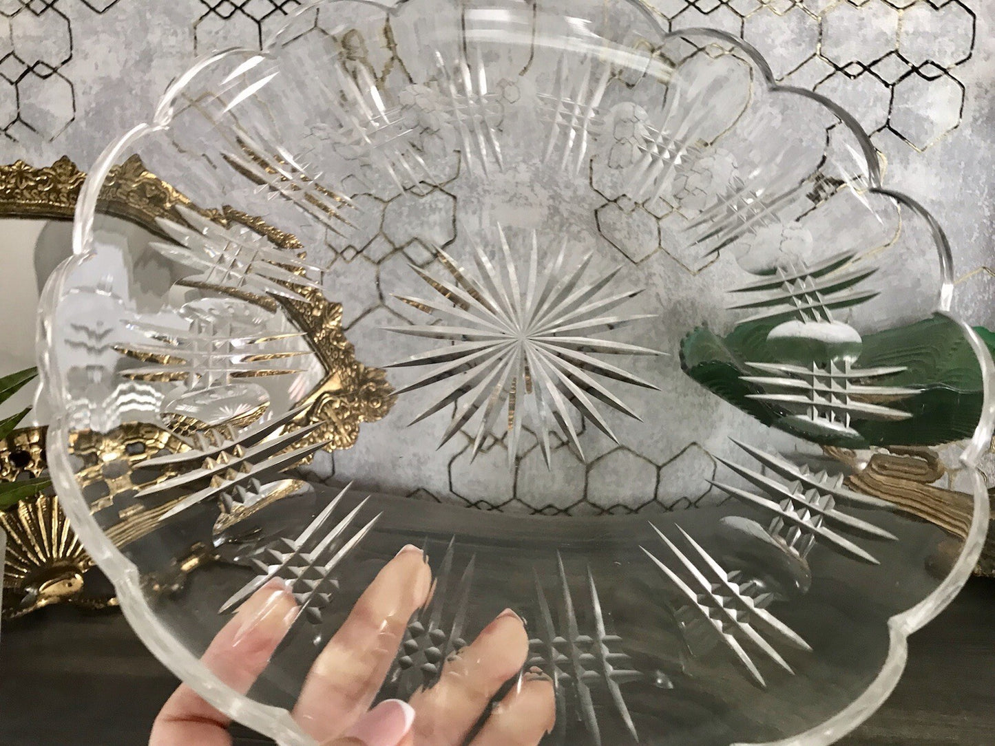 Antik Bleikristall Schale Glasschale Kristallglas Glas Schliff EDEL wundervoll!