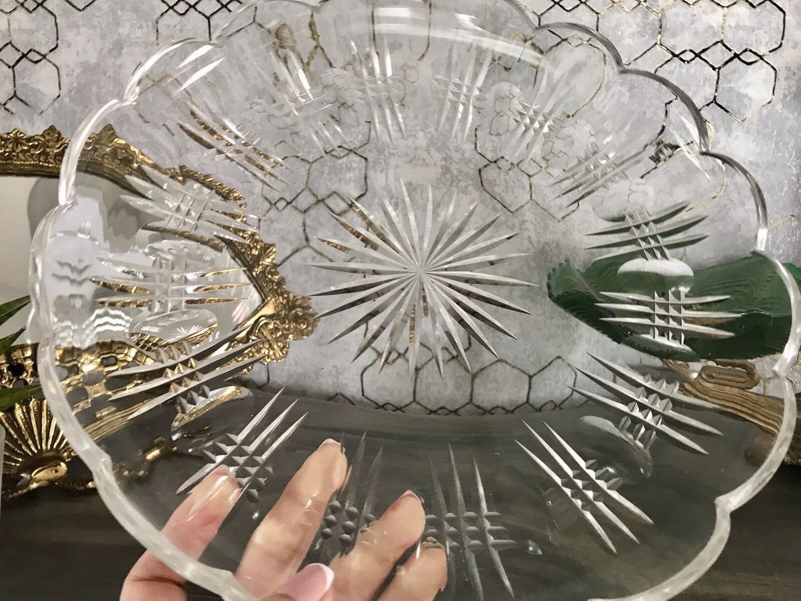Antik Bleikristall Schale Glasschale Kristallglas Glas Schliff EDEL wundervoll!