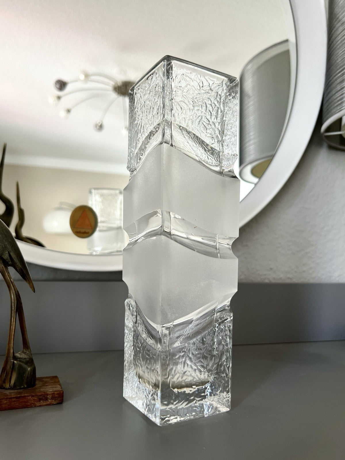 Vintage Peill&Putzler 60er 70er Glas Vase Blockvase Glasvase Polar schwer