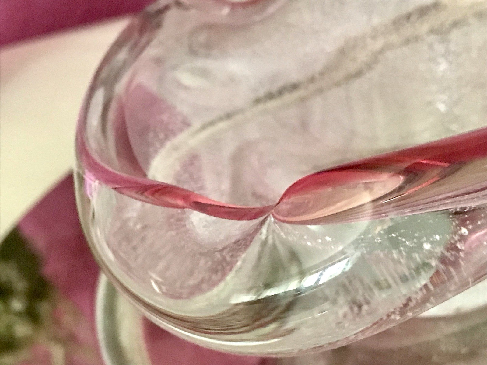 Murano 60er 70er Jahre Schale Glas rosa rot So Schön! Schaum Luftblasen