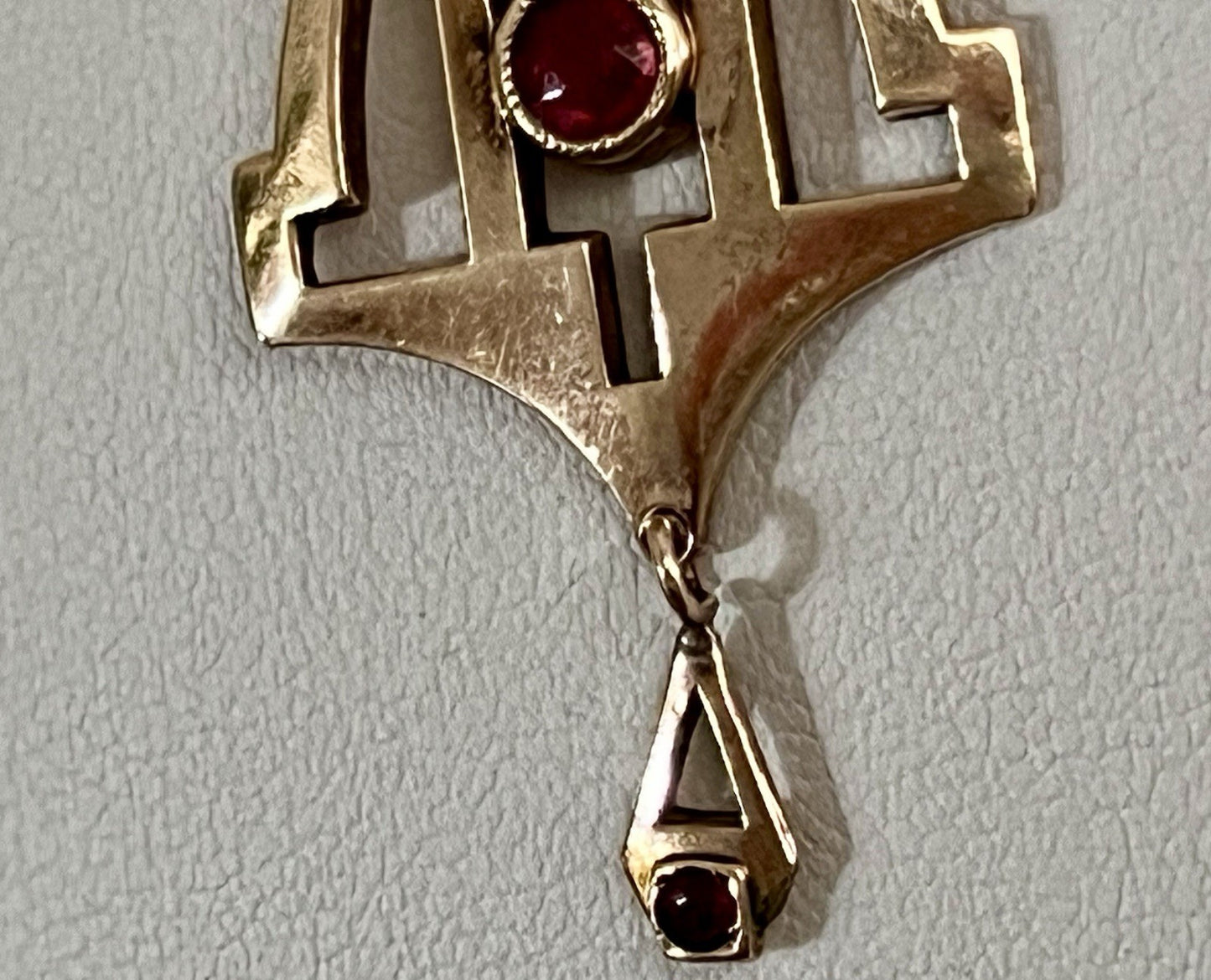 Antik Edel reines Jugendstil Halskette & Anhänger vergoldet Tombak? Amerik.?