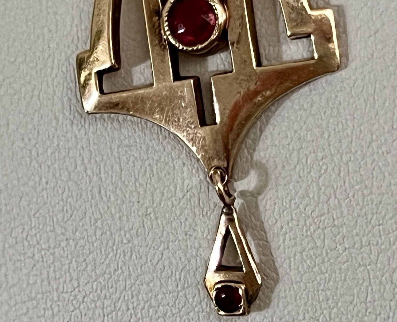 Antik Edel reines Jugendstil Halskette & Anhänger vergoldet Tombak? Amerik.?