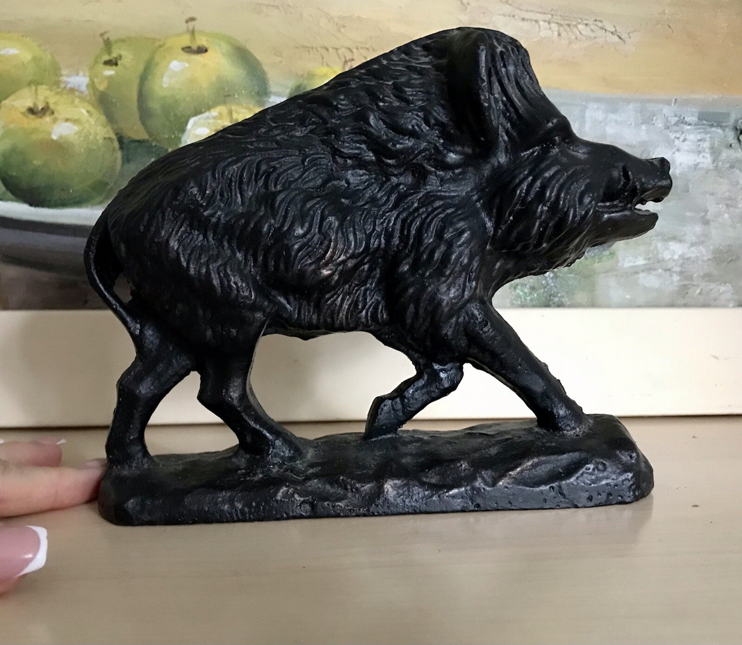 Alt antik? Eisenguss Skulptur Figur Schwein Wildschwein Gusseisen