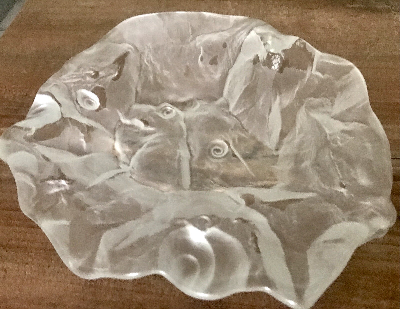 Edel 70‘s Vintage Designer Glas Schale Kristallglas Jolanda Prinsen Walther Glas