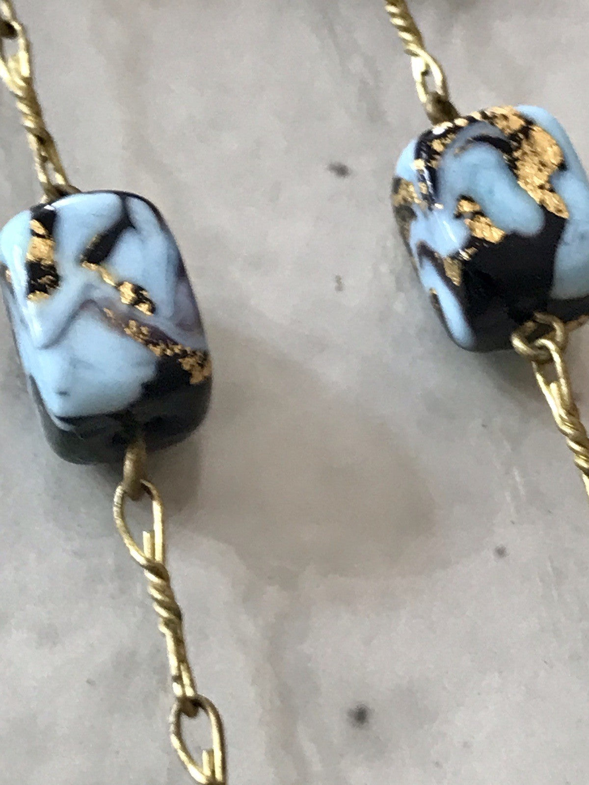 Alt Edel Vintage Halskette Kette Murano Perlen Sehr Schön