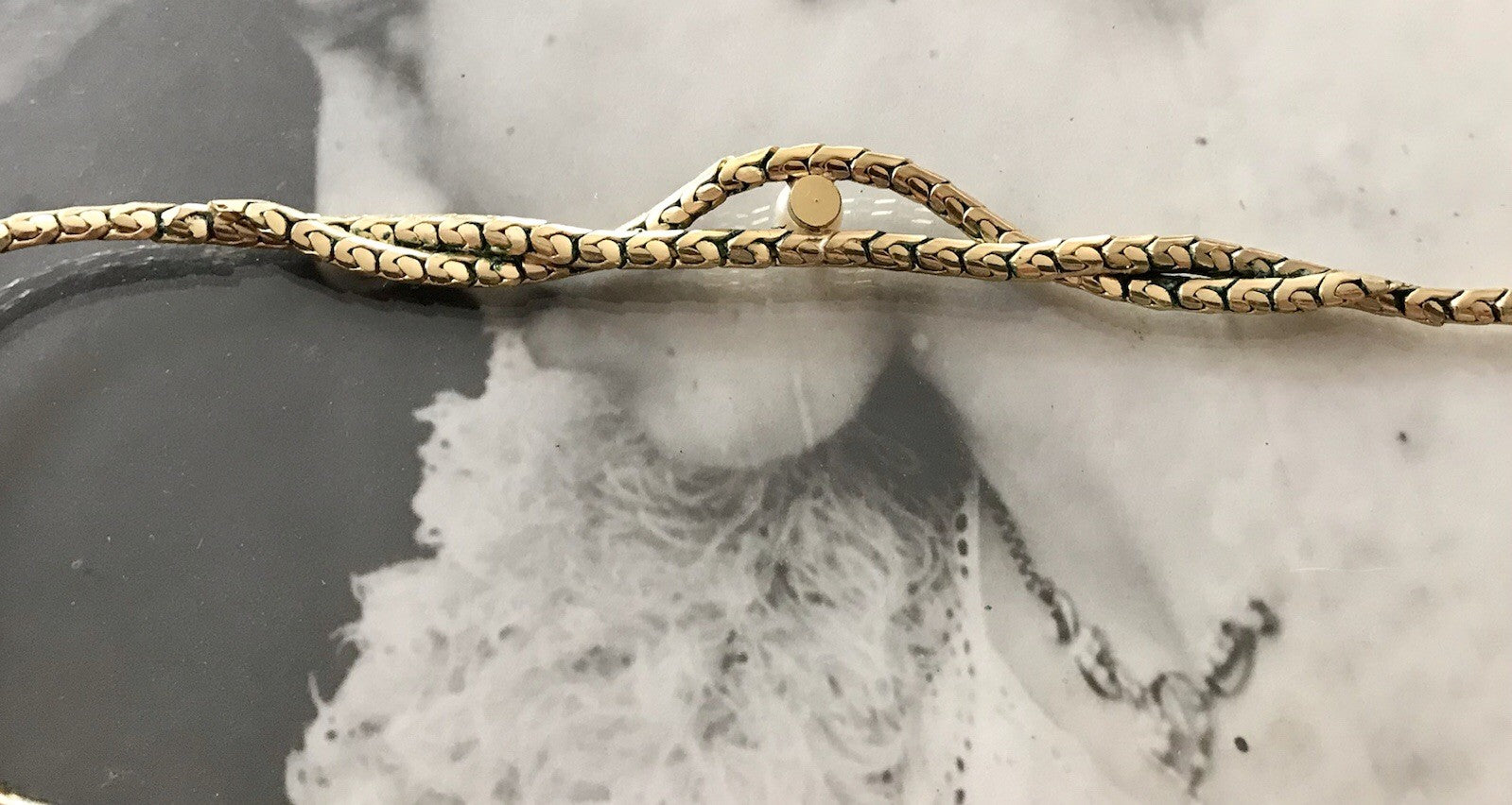 Alt Vintage Amerik. Doublè vergoldet Collier Halskette Perle