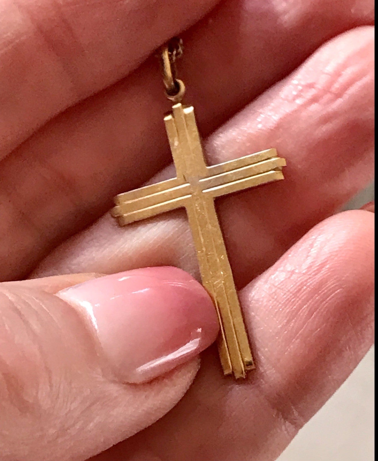 Antik? Vintage Kettenanhänger  Anhänger gold Amerikan Doublè Kreuz