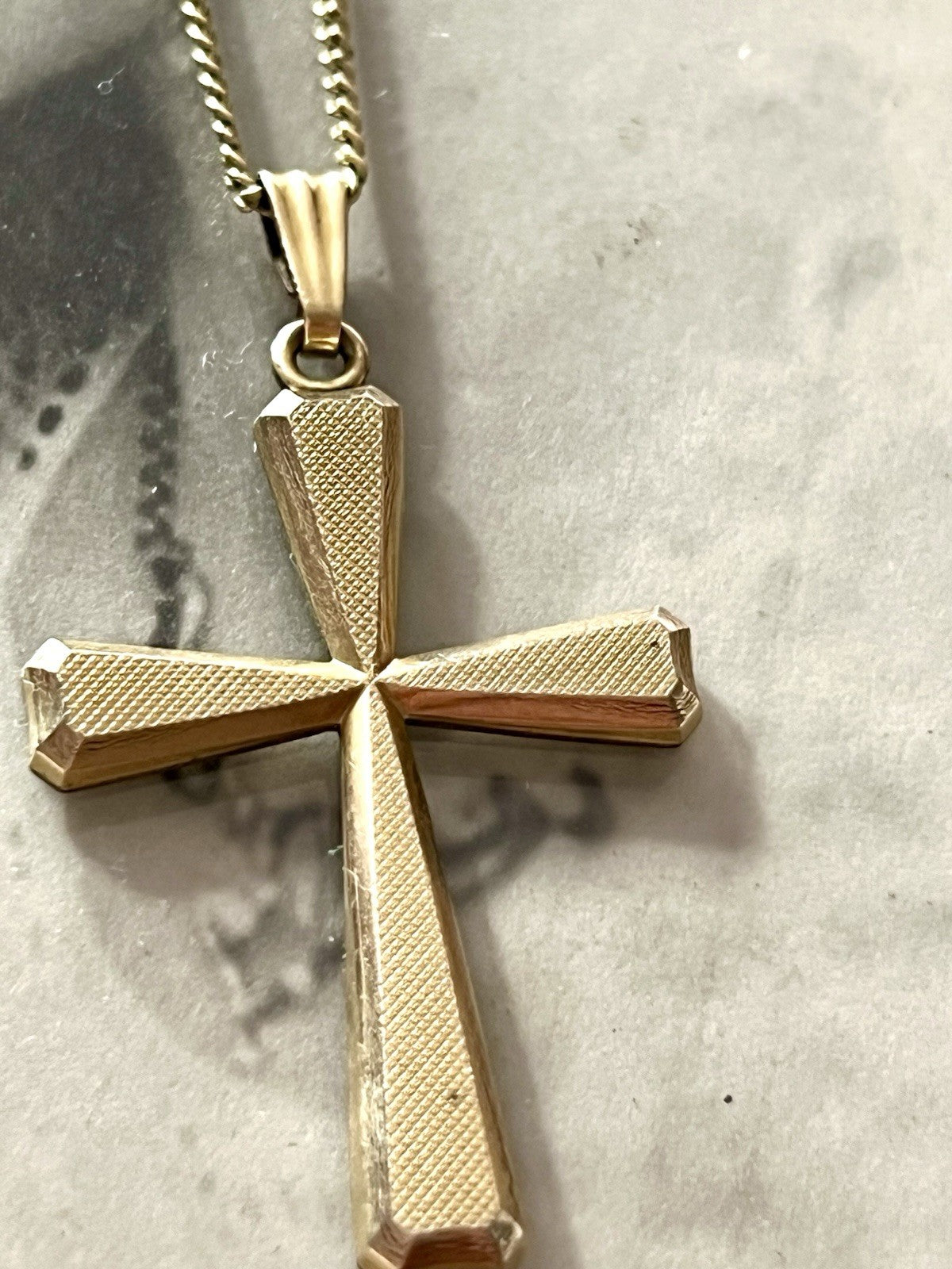 Antik Art Déco Kettenanhänger  Anhänger gold Amerikan Doublè K&L Kreuz