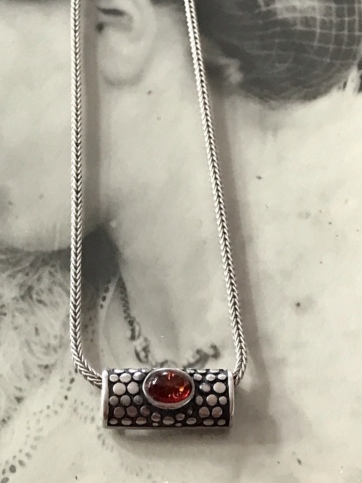 Vintage Edel Halskette 925 Anhänger Kettenanhänger Silber 925 Bernstein