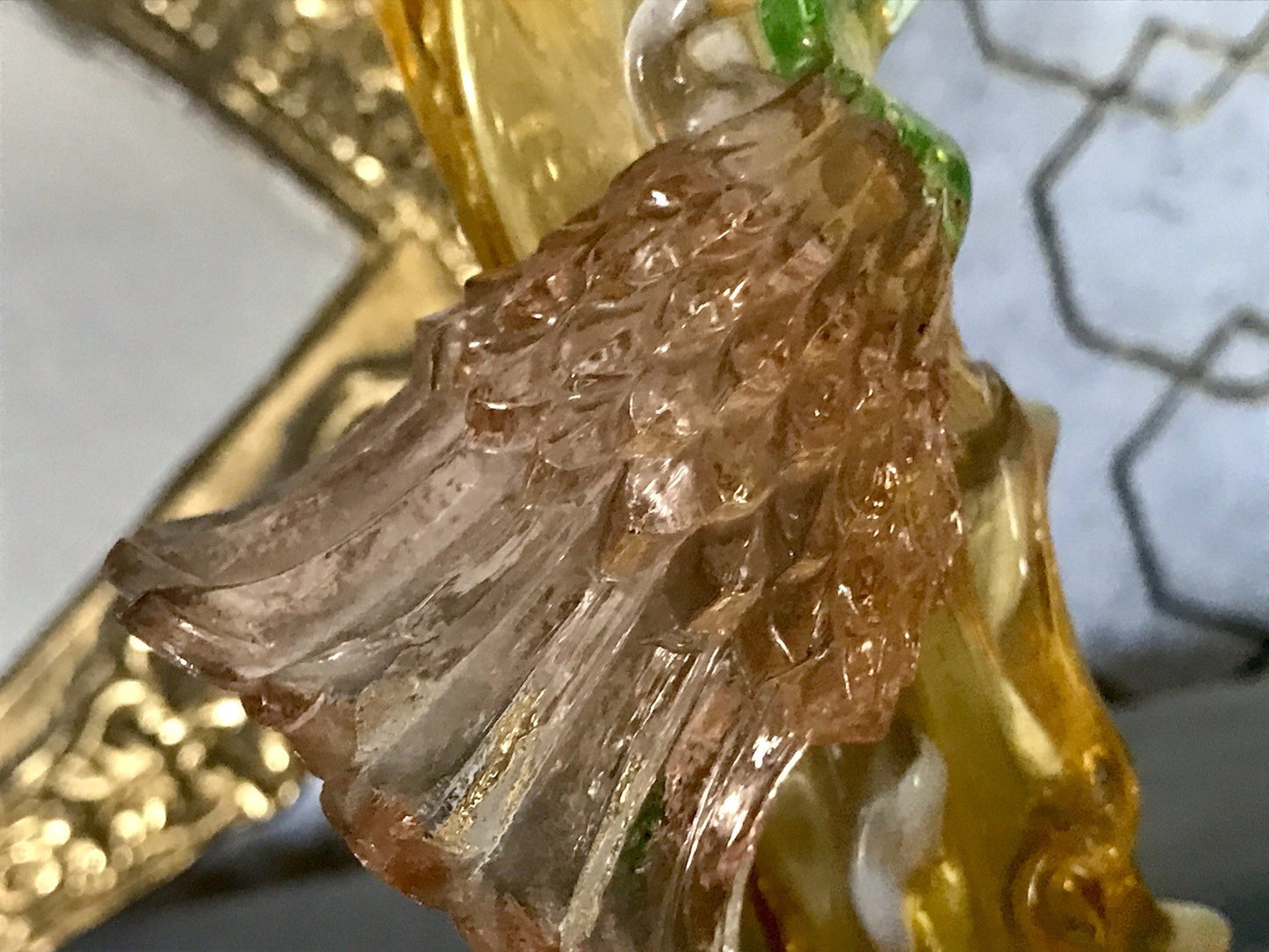 Antik Vase Glasvase Jugendstil Aufschmelzungen Krallik? Lötz? teils Uranglas