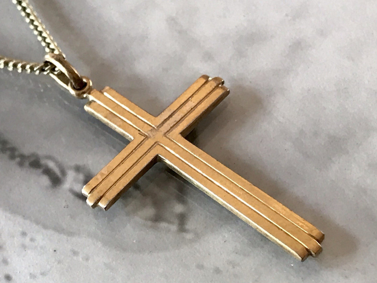 Antik? Vintage Kettenanhänger  Anhänger gold Amerikan Doublè Kreuz