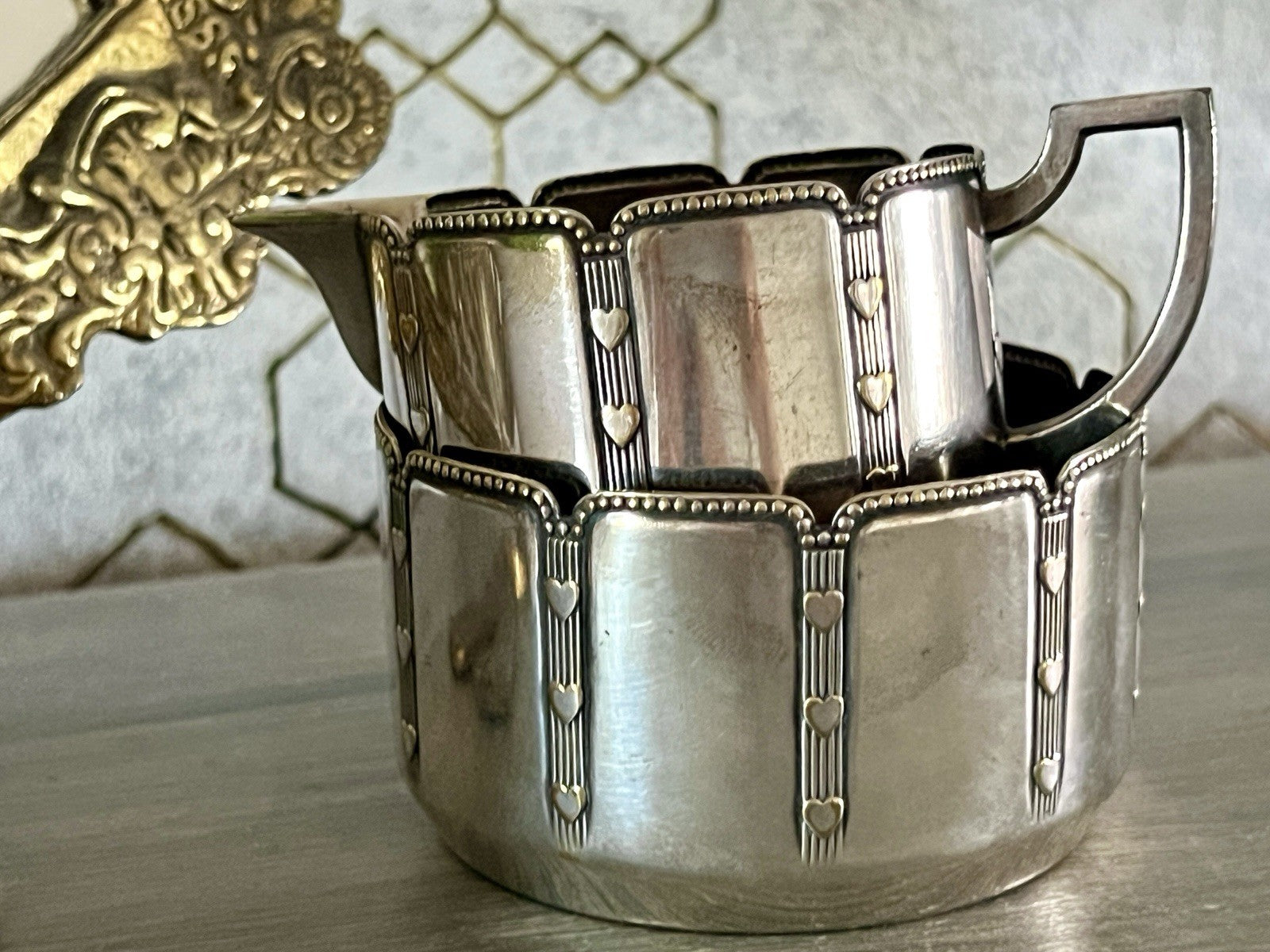 Antik WMF Jugendstil Kaffee Kernstück: Zuckerdose Rahmgießer