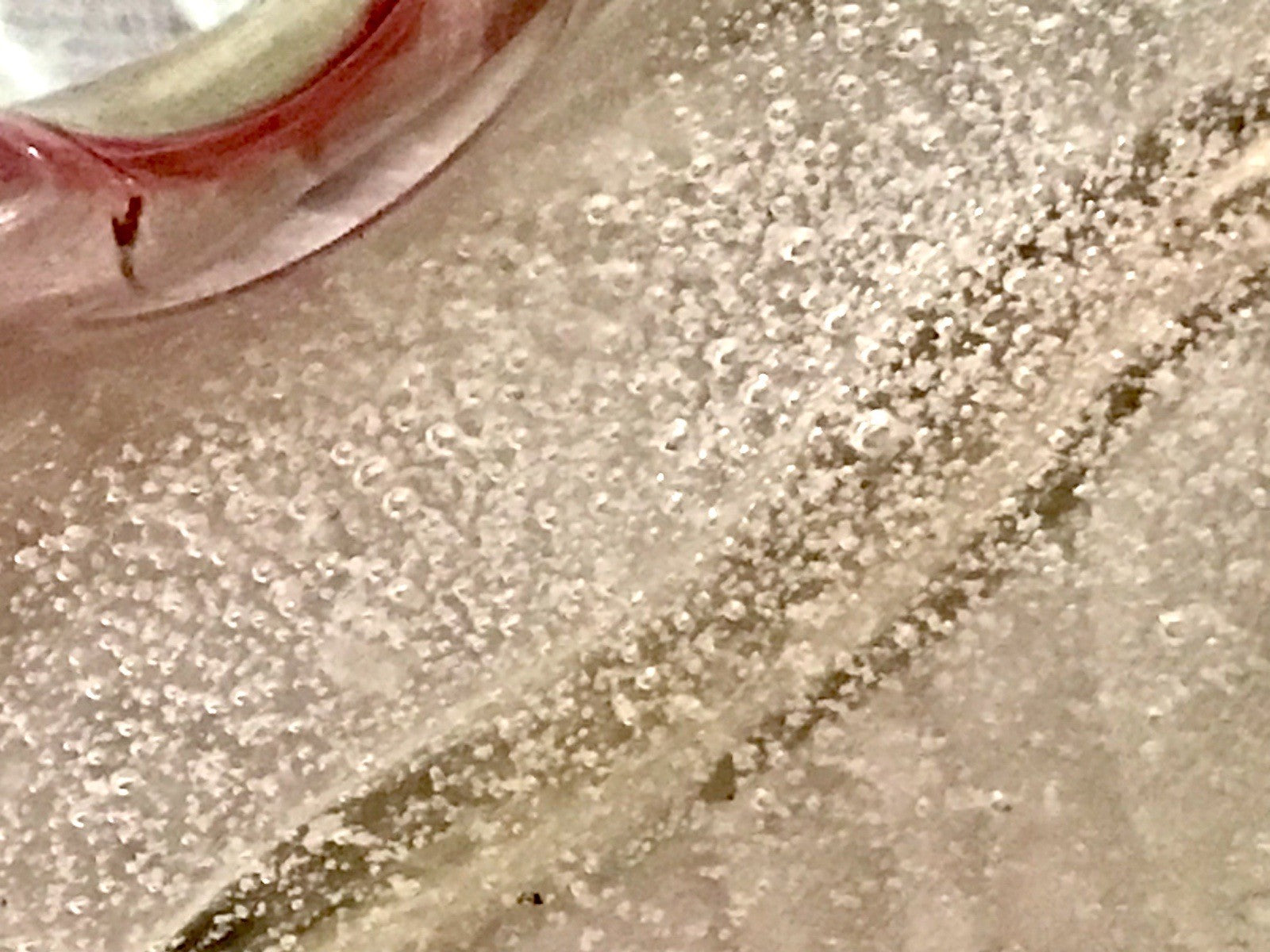 Murano 60er 70er Jahre Schale Glas rosa rot So Schön! Schaum Luftblasen