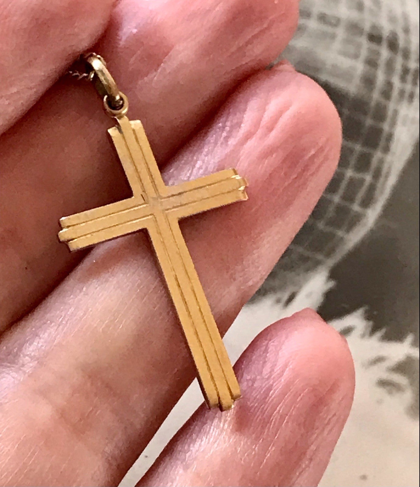 Antik? Vintage Kettenanhänger  Anhänger gold Amerikan Doublè Kreuz