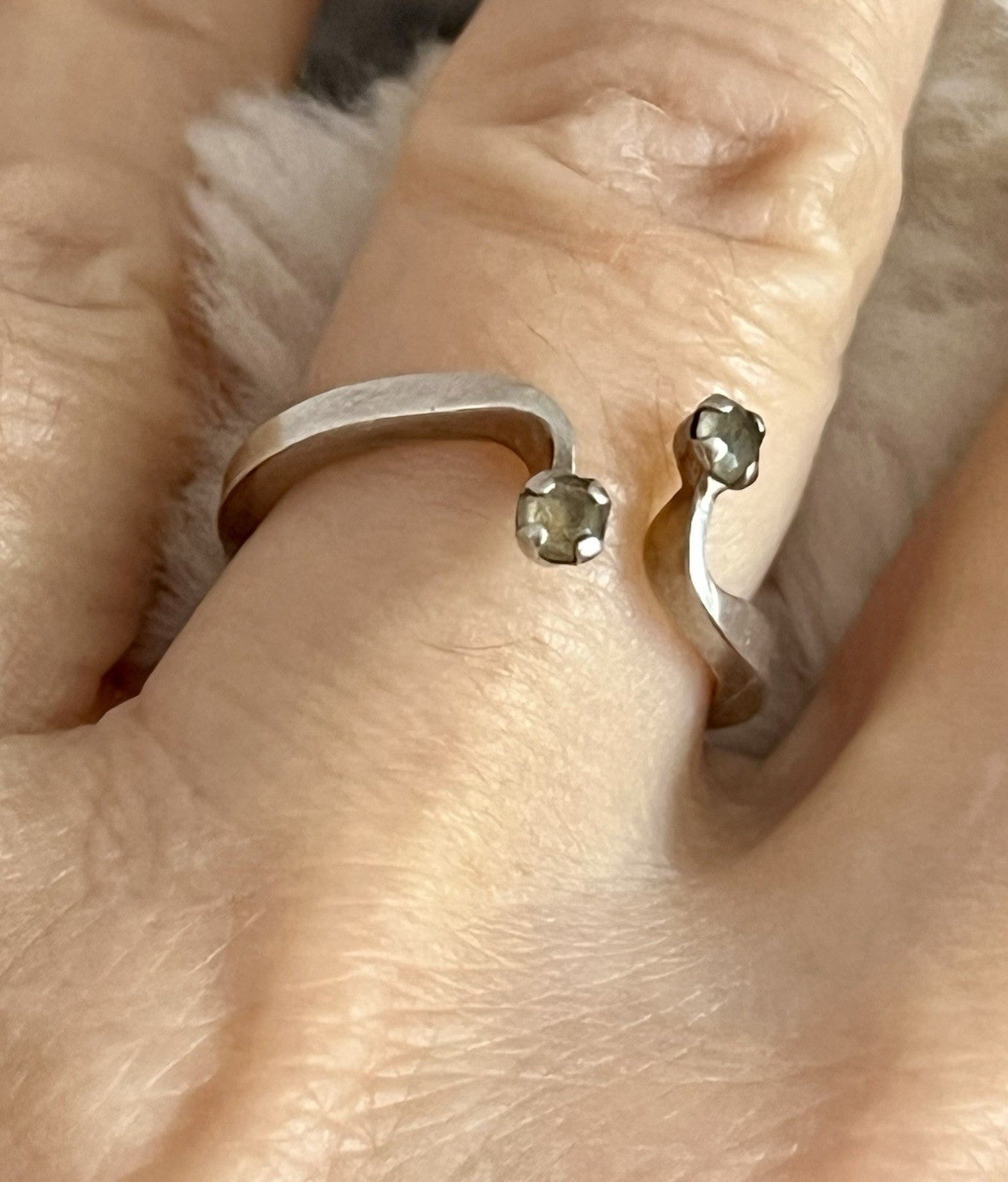 Schön Damen Solitär Ring farblose Steine Silber 925 Gr.53/54