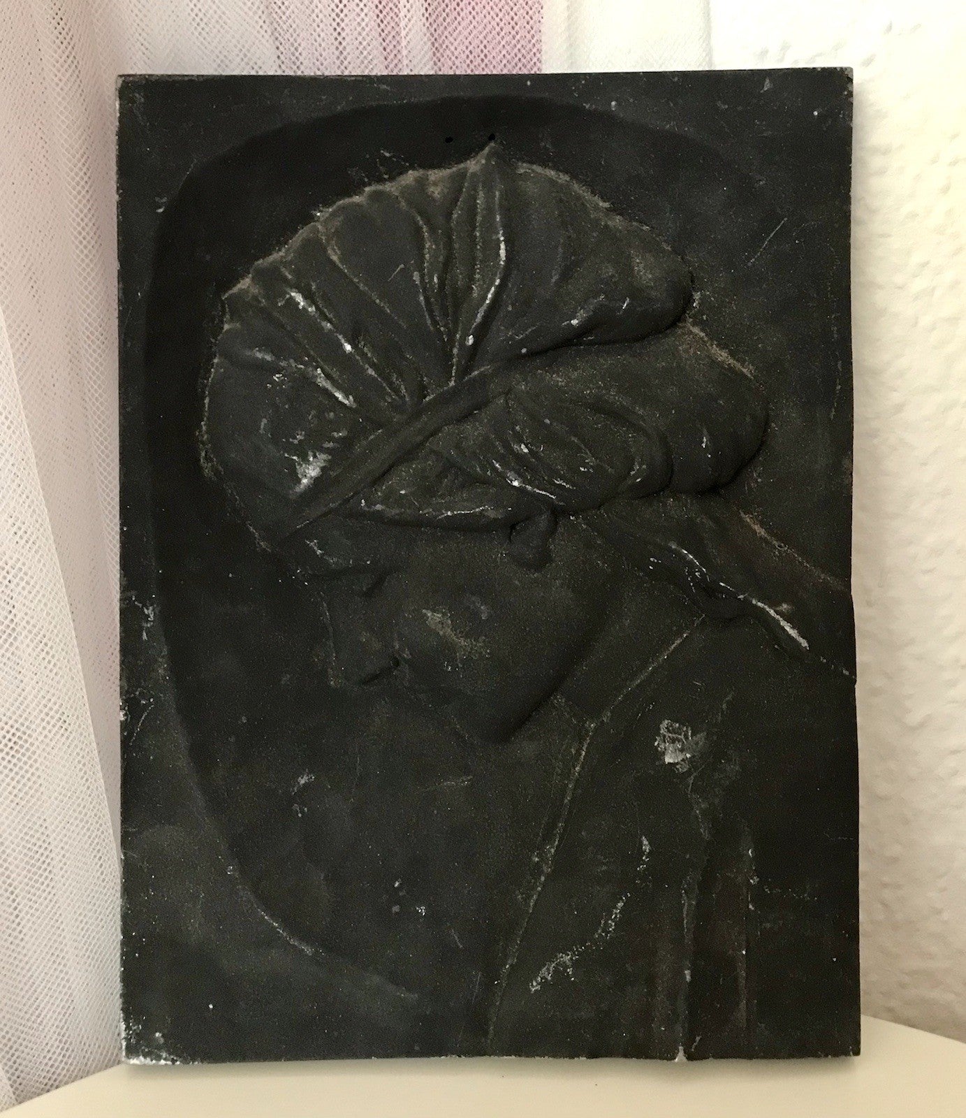 Alt antik? Eisenguss?  Aluguss? Wandrelief Bild Relief Jugendstil Frau