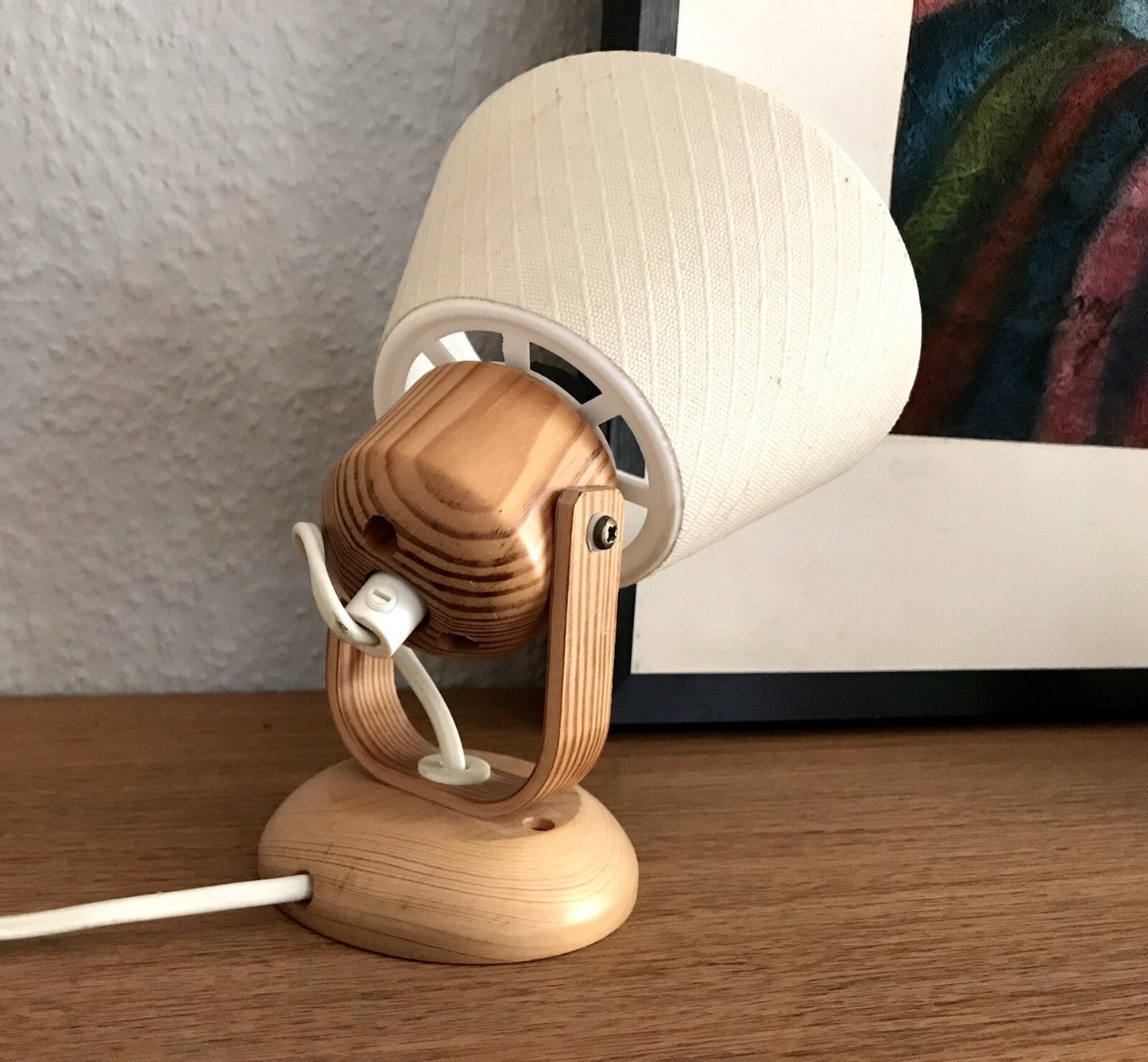 Vintage Solbackens Svarveri Schweden 70er Tischleuchte Wand Lampe Skandi Design