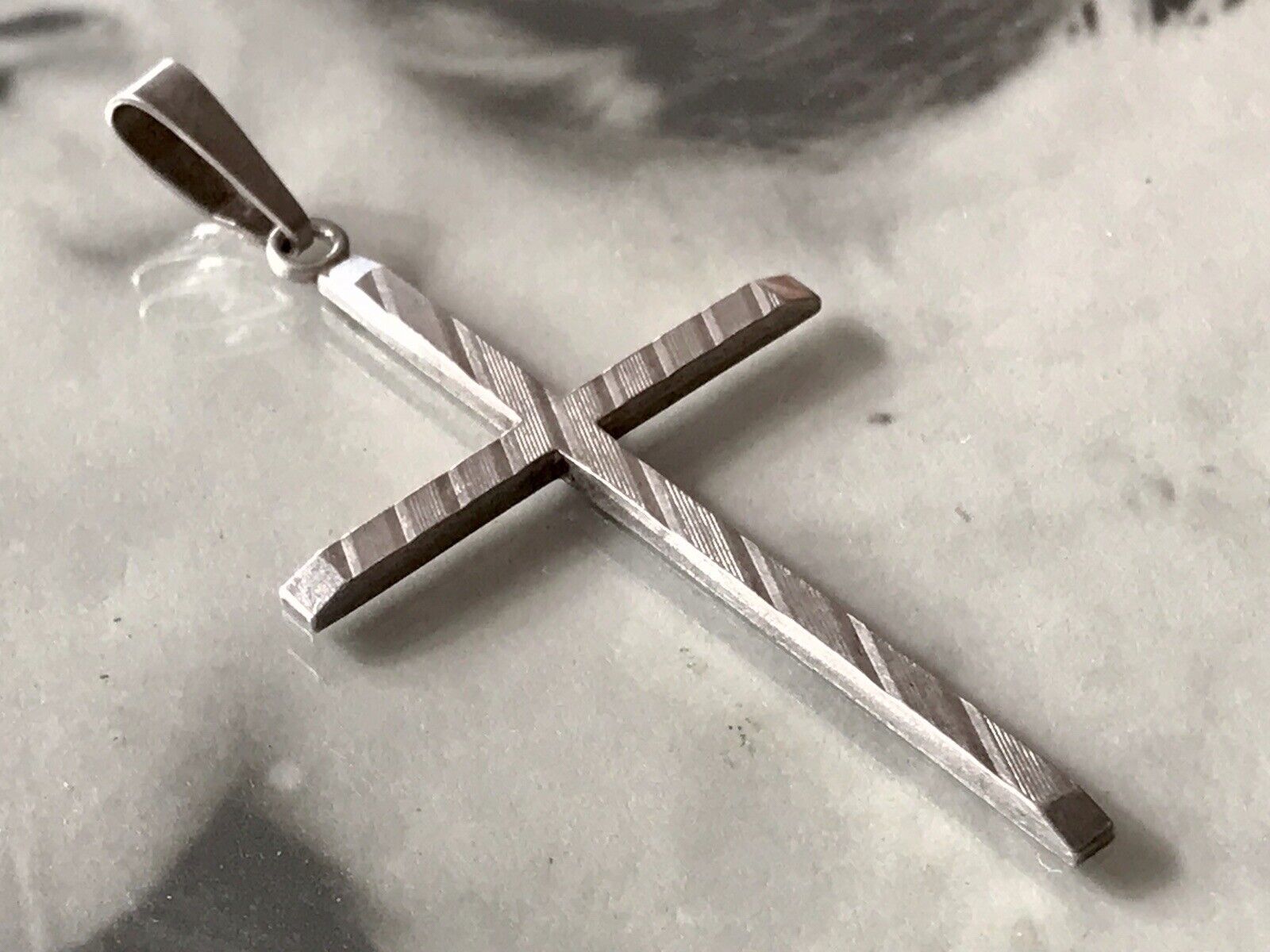 alt schöne Form 925 Silber Kreuz Anhänger Kettenanhänger