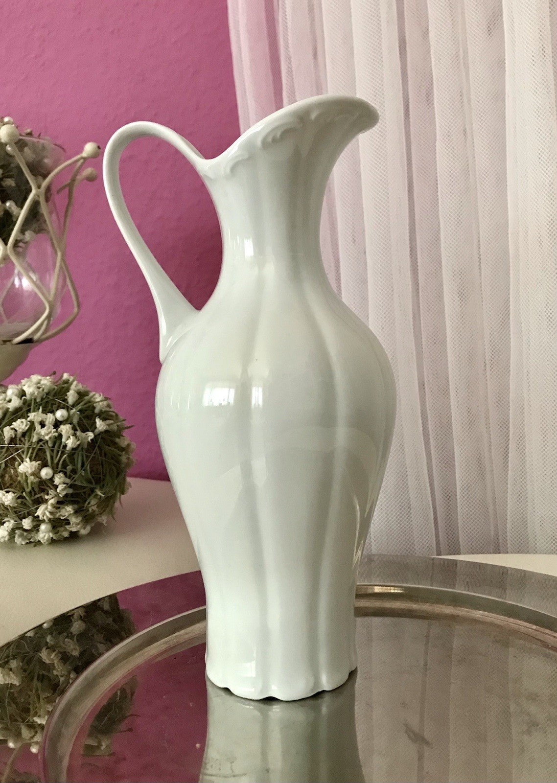 Vintage 60er Porzellan Vase KPM Bavaria weiß
