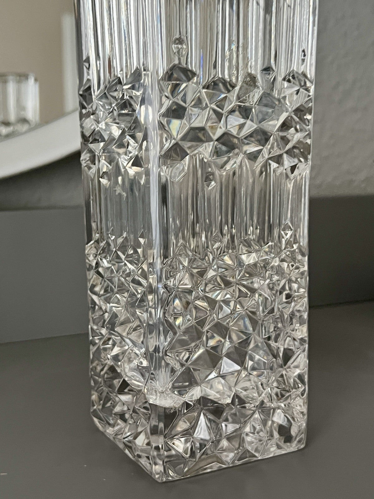 Vintage MCM Vase Blockvase Glasvase Glas Bleikristall Kristallglas Nachtmann?