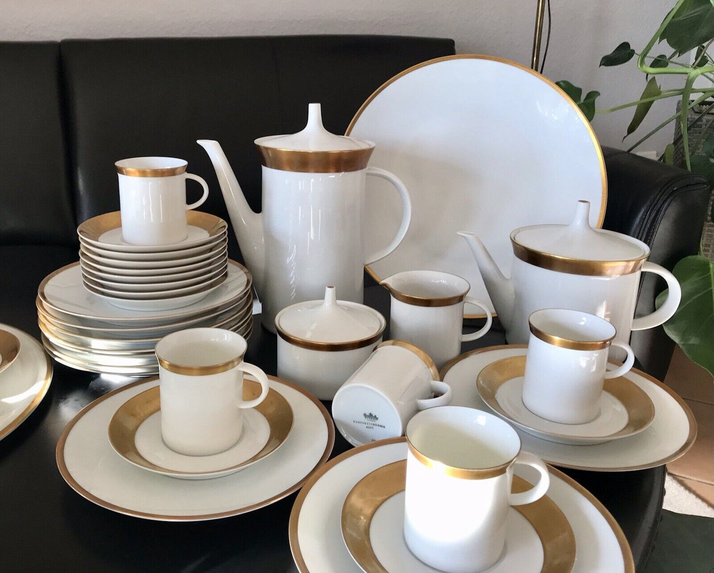 Vintage 60er Rosenthal Porzellan Kaffeeservice weiß gold Kurfürstendamm Studio